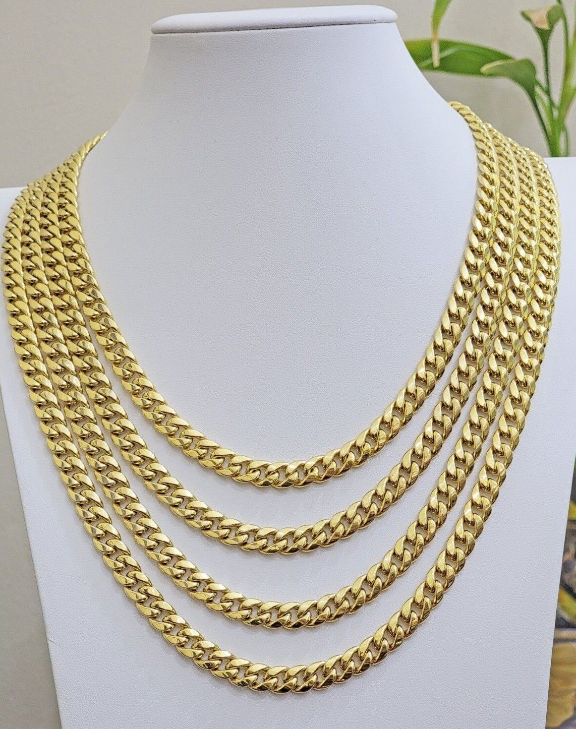 Real 10k Gold Chain Necklace Miami Cuban Link 18"-28" Inch 8mm Box Lock 10kt Men - Image 7