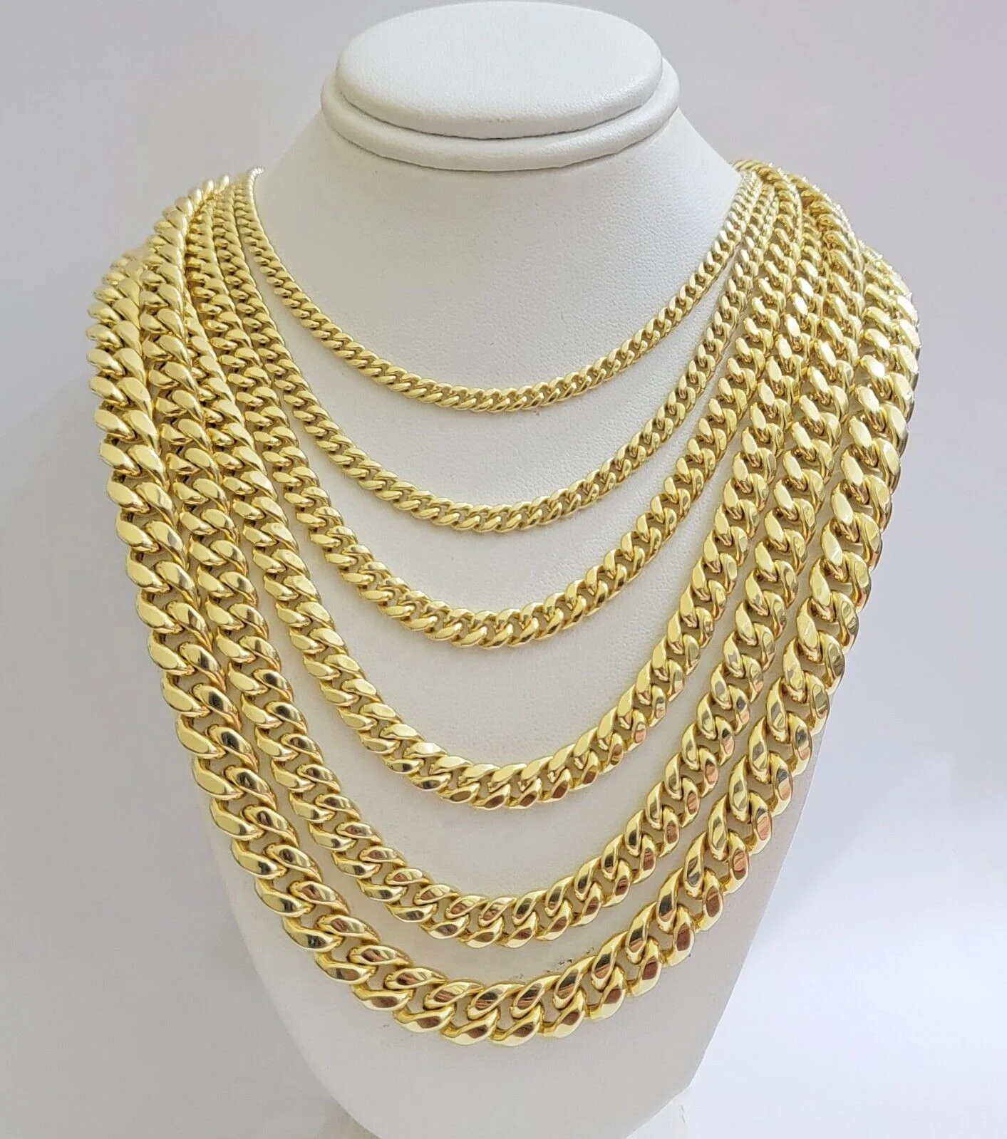 Real 10k Gold Chain Necklace Miami Cuban Link 18"-30" Inch 6mm 7mm 8mm 9mm 10mm