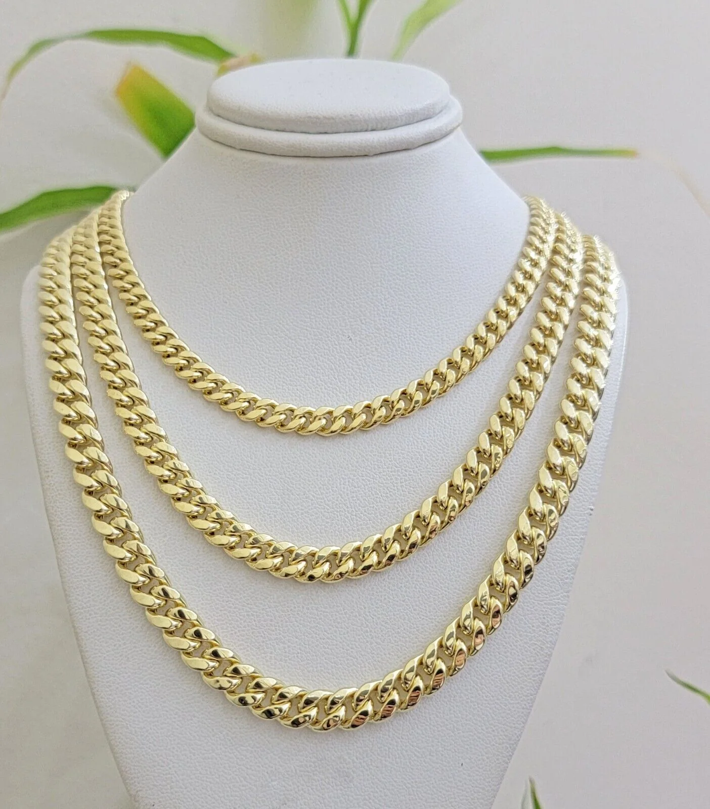 Real 10k Gold Chain Necklace Miami Cuban Link 20 - 30 Inch Mens 10KT 6mm 7mm 8mm - Image 2