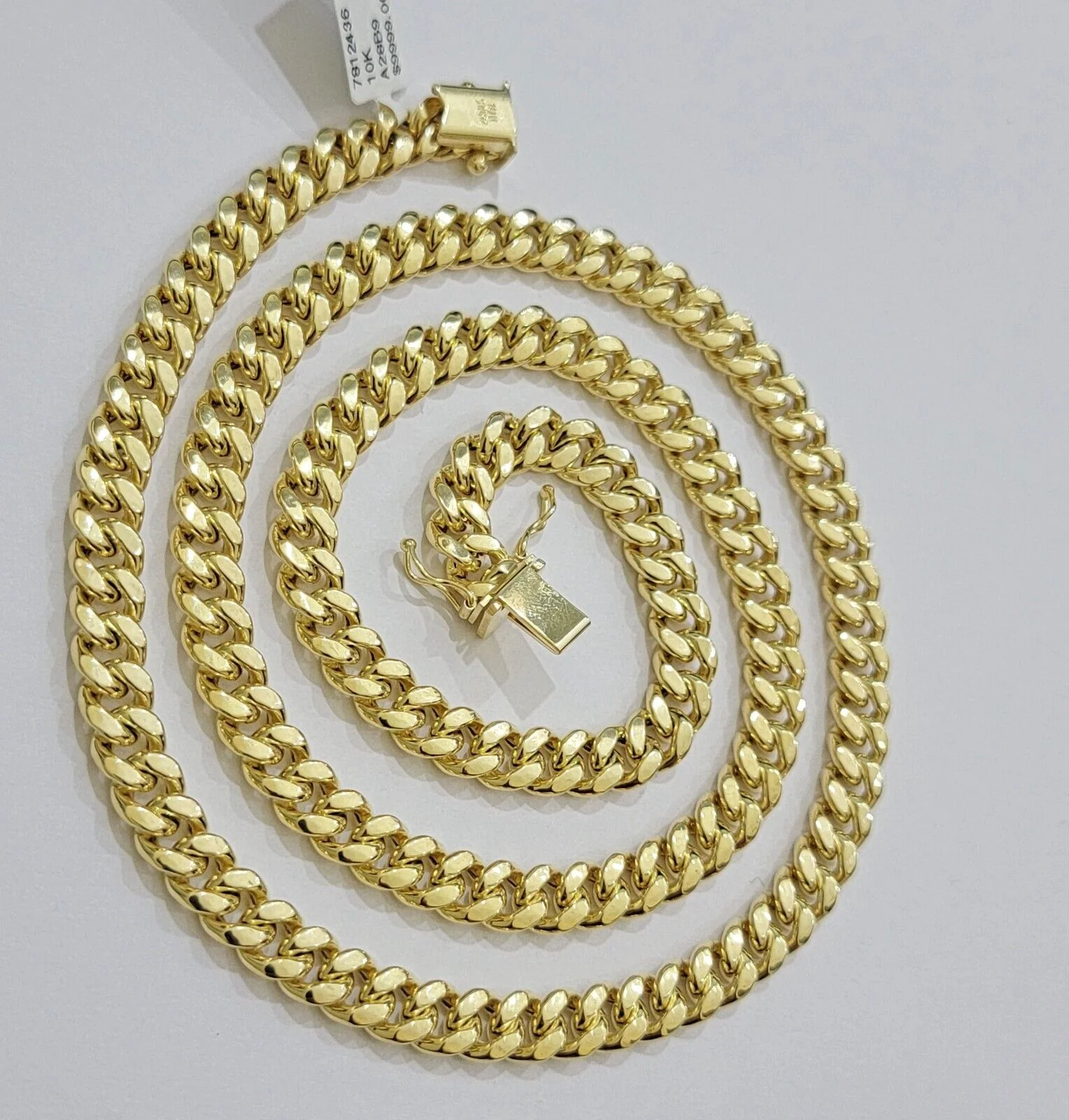 Real 10k Gold Chain Necklace Miami Cuban Link 20 - 30 Inch Men's 10KT 7mm - Image 10