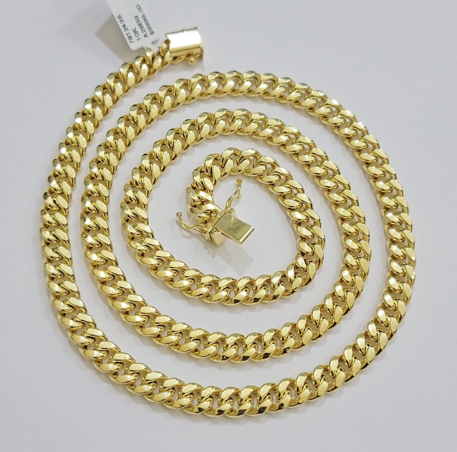 Real 10k Gold Chain Necklace Miami Cuban Link 20 - 30 Inch Men's 10KT 7mm - Image 5