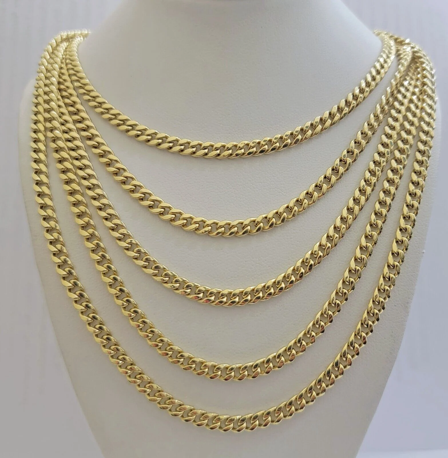 Real 10k Gold chain Necklace Miami Cuban Link 5mm 16"-28" 10kt Yellow Men Women - Image 8