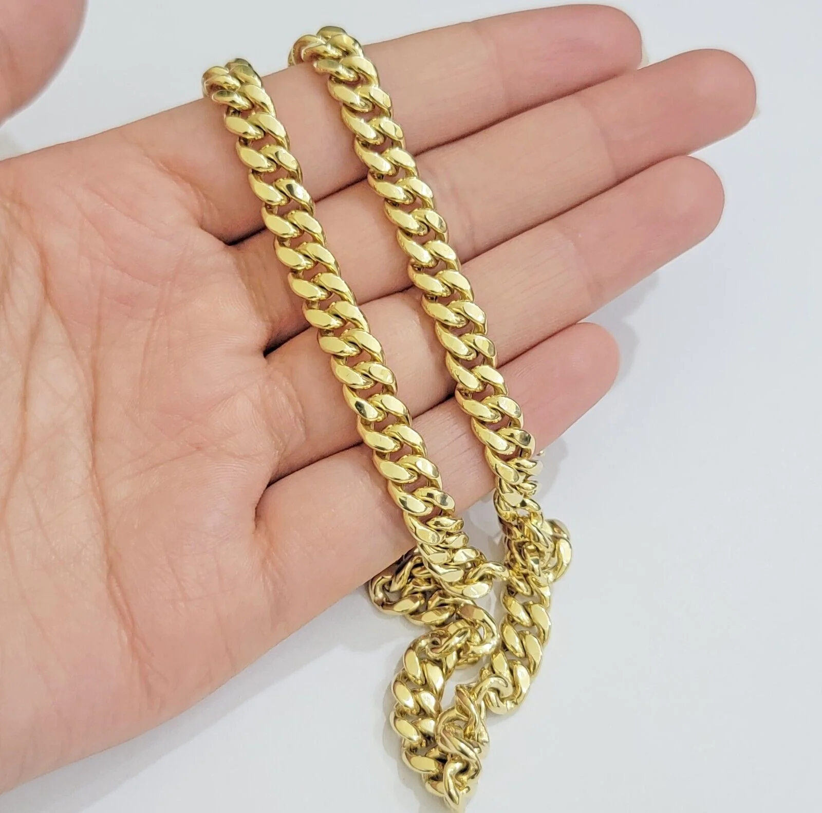 Real 10k Gold Chain Necklace Miami Cuban Link 7mm 18" - 30 Inch Mens 10kt Yellow - Image 11