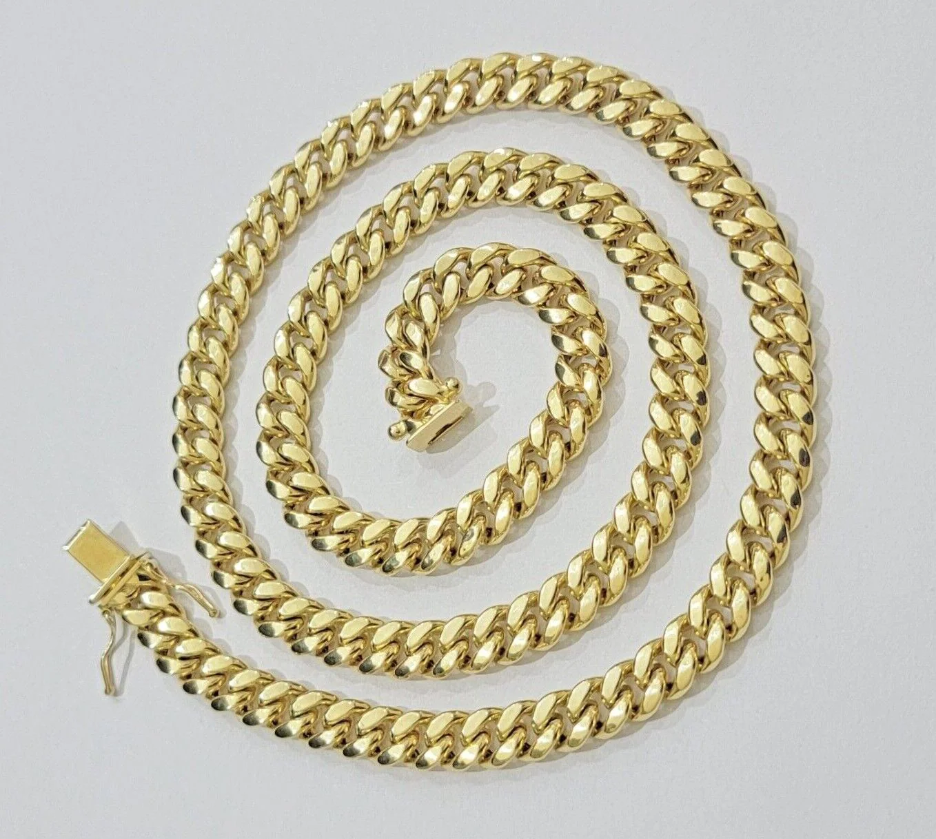 Real 10k Gold Chain Necklace Miami Cuban Link 7mm 18" - 30 Inch Mens 10kt Yellow - Image 12