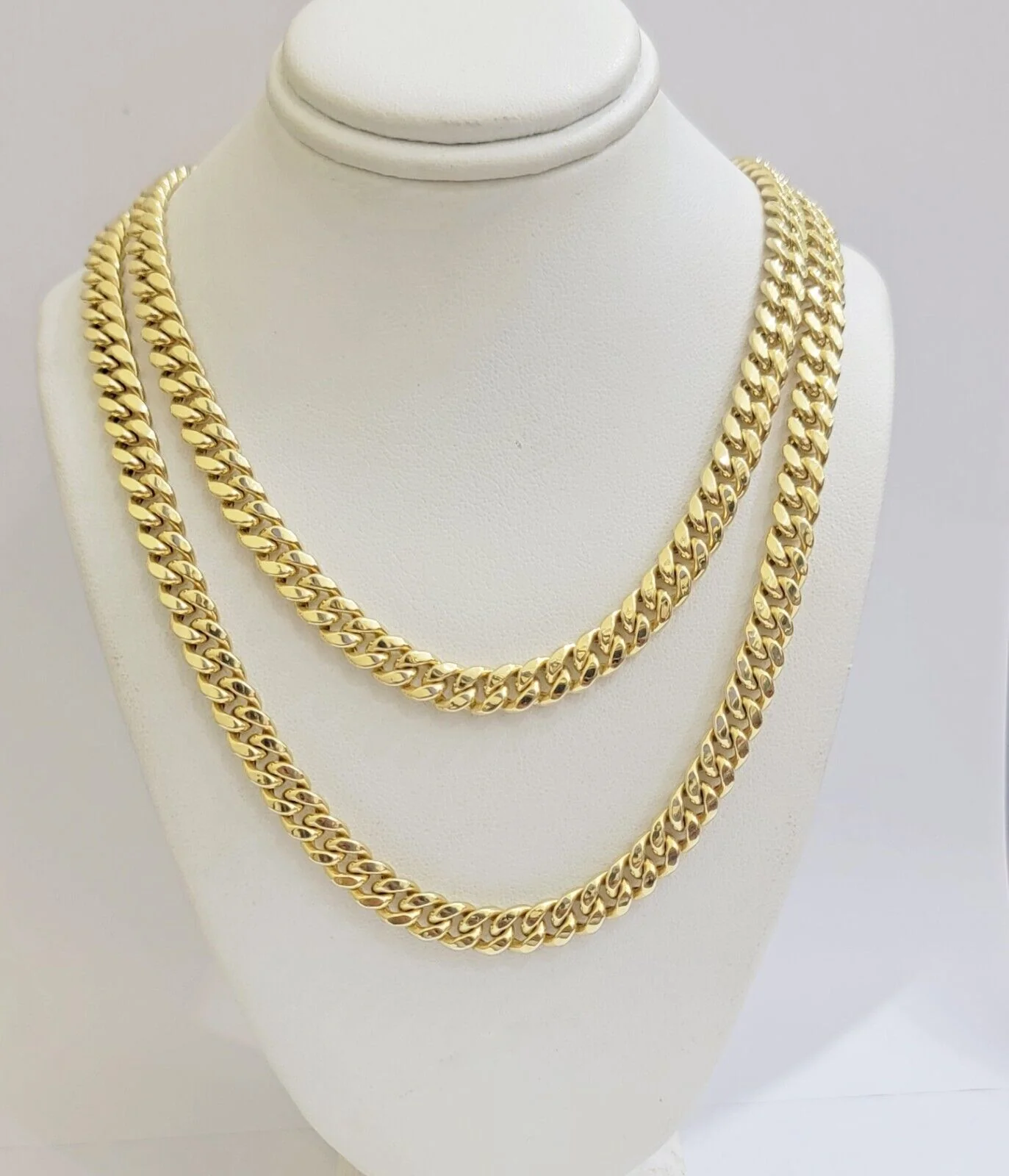 Real 10k Gold Chain Necklace Miami Cuban Link 7mm 18" - 30 Inch Mens 10kt Yellow - Image 13