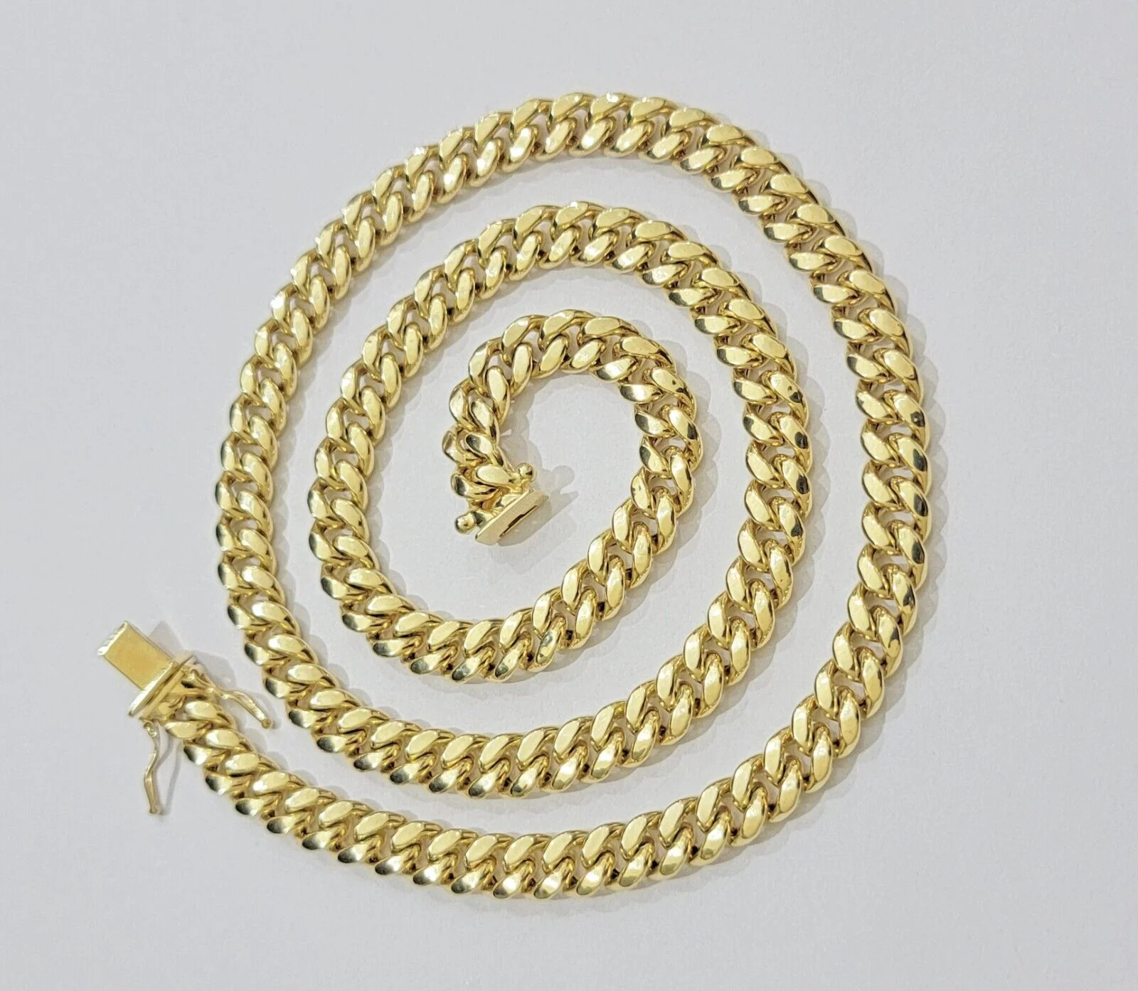 Real 10k Gold Chain Necklace Miami Cuban Link 7mm 18" - 30 Inch Mens 10kt Yellow - Image 5