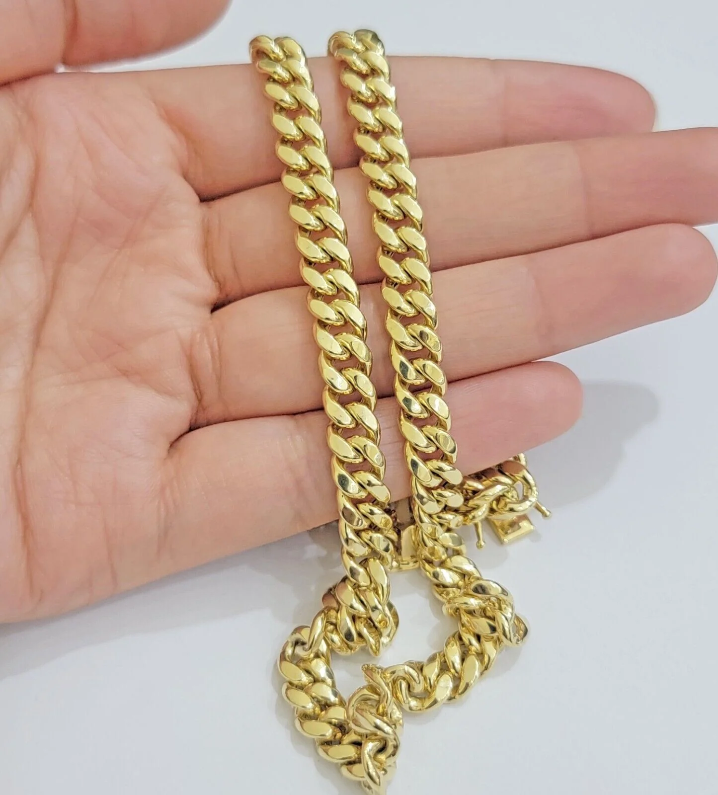 Real 10k Gold Chain Necklace Miami Cuban Link 7mm 18" - 30 Inch Mens 10kt Yellow - Image 7