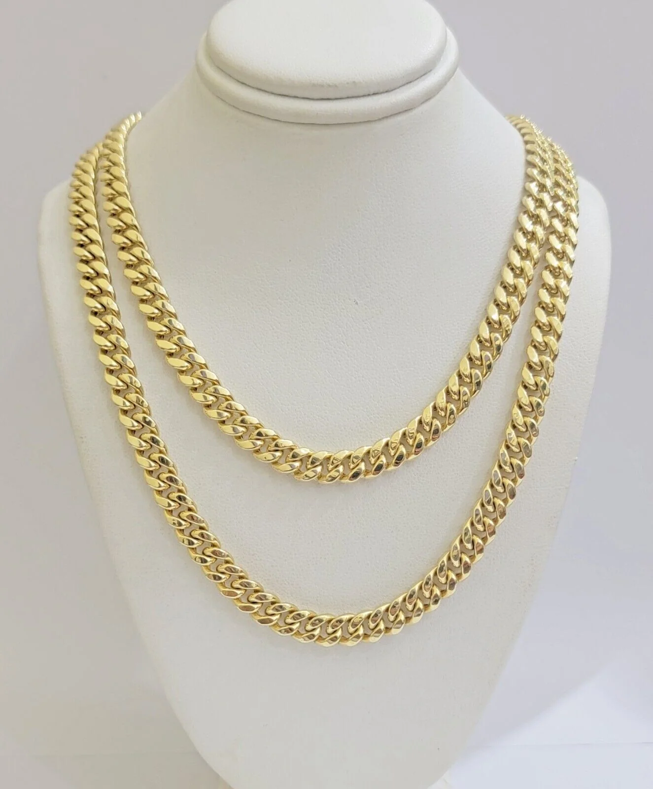 Real 10k Gold Chain Necklace Miami Cuban Link 7mm 18" - 30 Inch Mens 10kt Yellow - Image 8