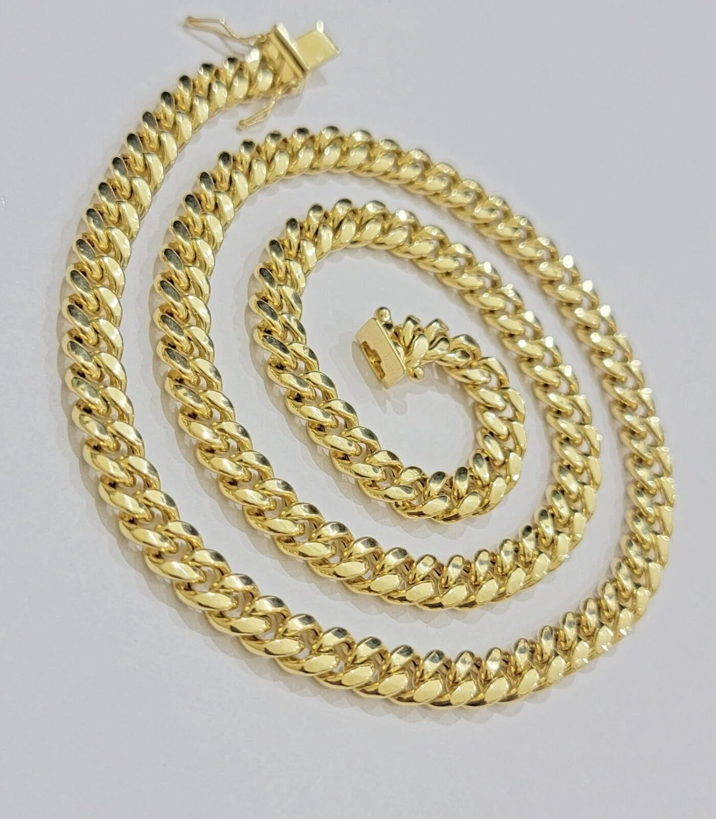 Real 10k Gold Chain Necklace Miami Cuban Link 7mm 18" - 30 Inch Mens 10kt Yellow - Image 9