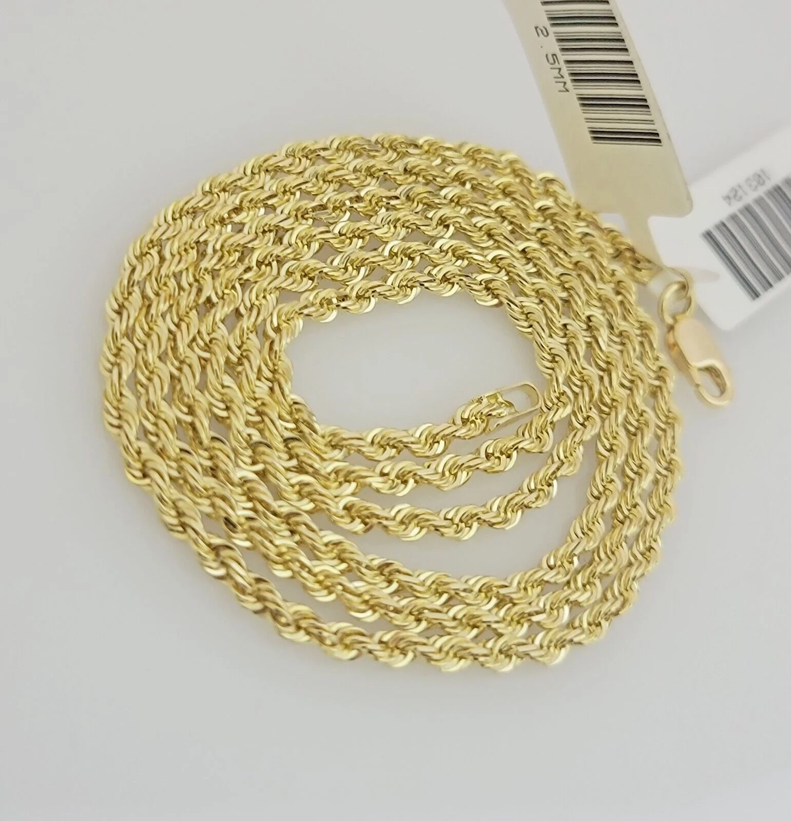 Real 10k Gold Chain Necklace Rope 20 Inch 2.5mm Diamond Cut Solid 10kt Men Women - Image 4