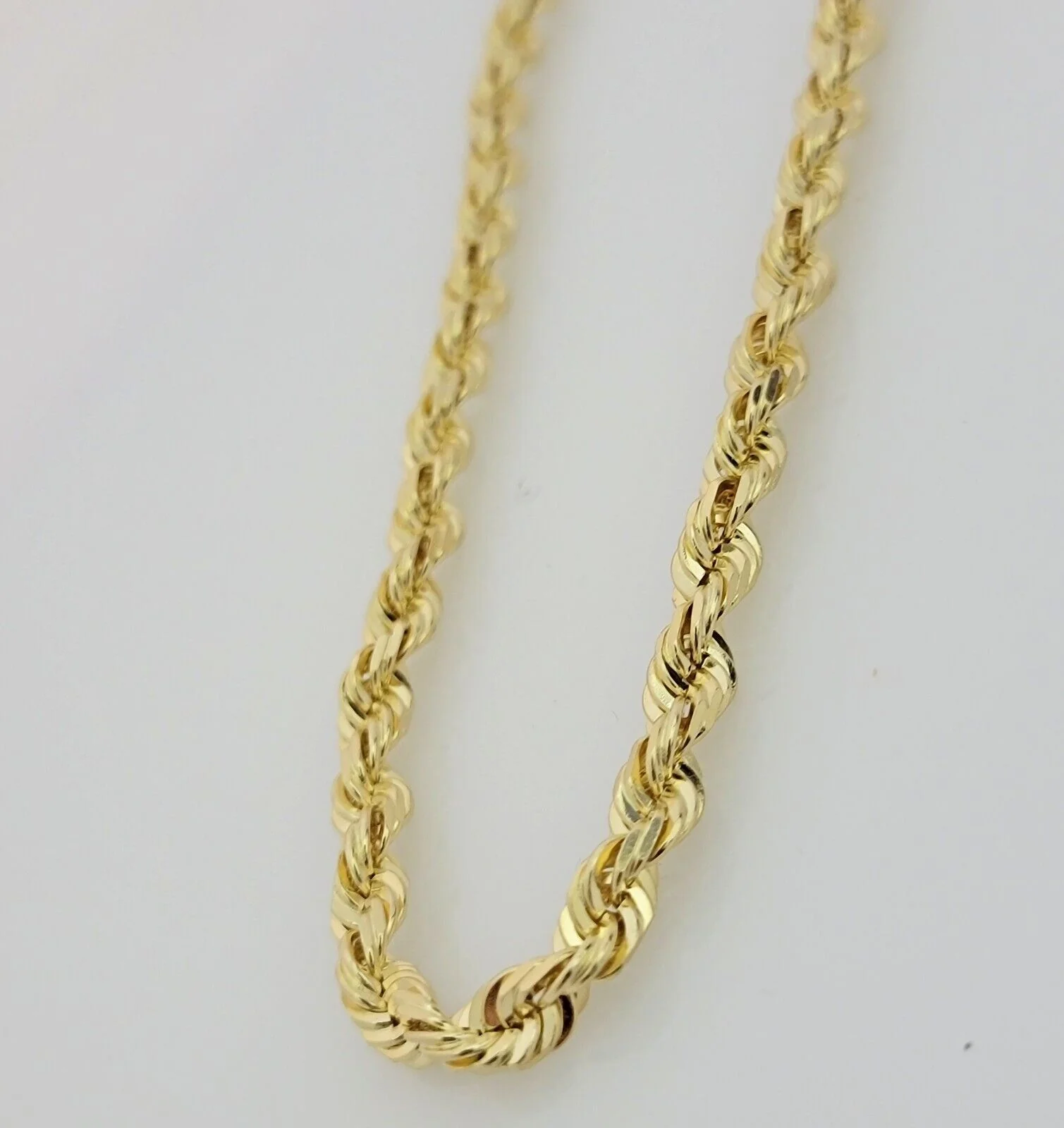 Real 10k Gold Chain Necklace Rope 22 Inch 6mm Diamond Cut Solid 10kt For mens - Image 3