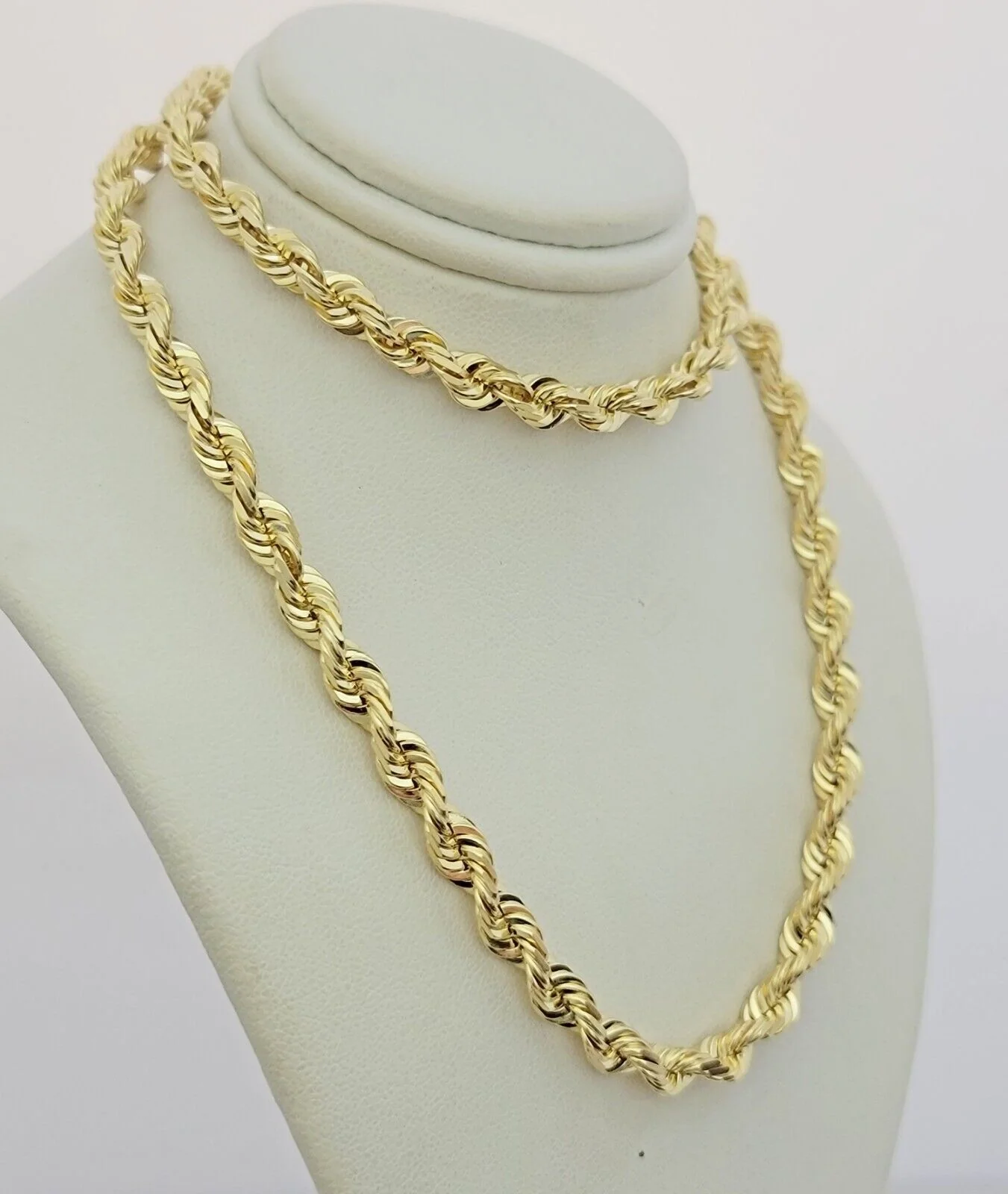 Real 10k Gold Chain Necklace Rope 22 Inch 6mm Diamond Cut Solid 10kt For mens - Image 4