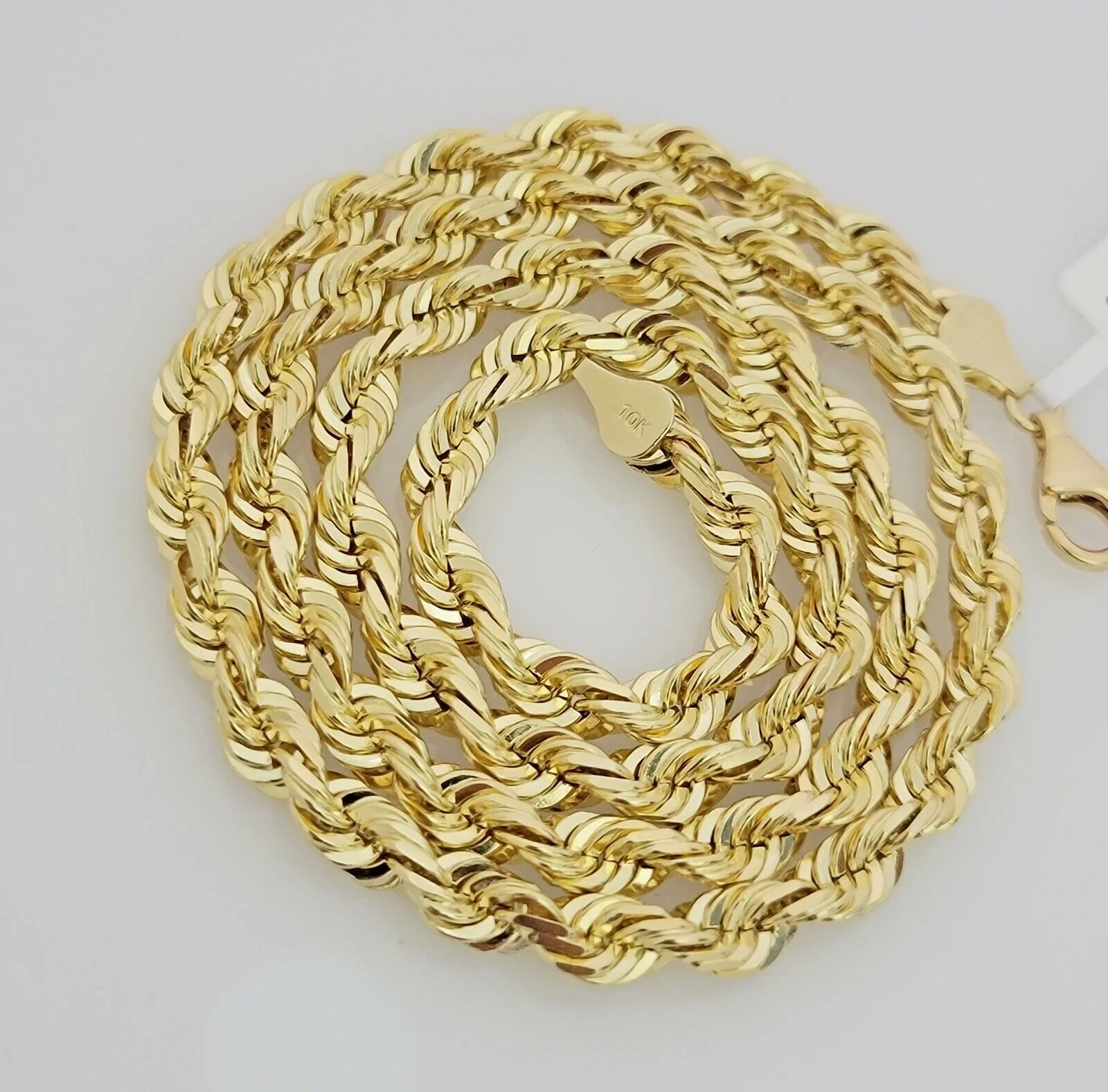 Real 10k Gold Chain Necklace Rope 22 Inch 6mm Diamond Cut Solid 10kt For mens - Image 5