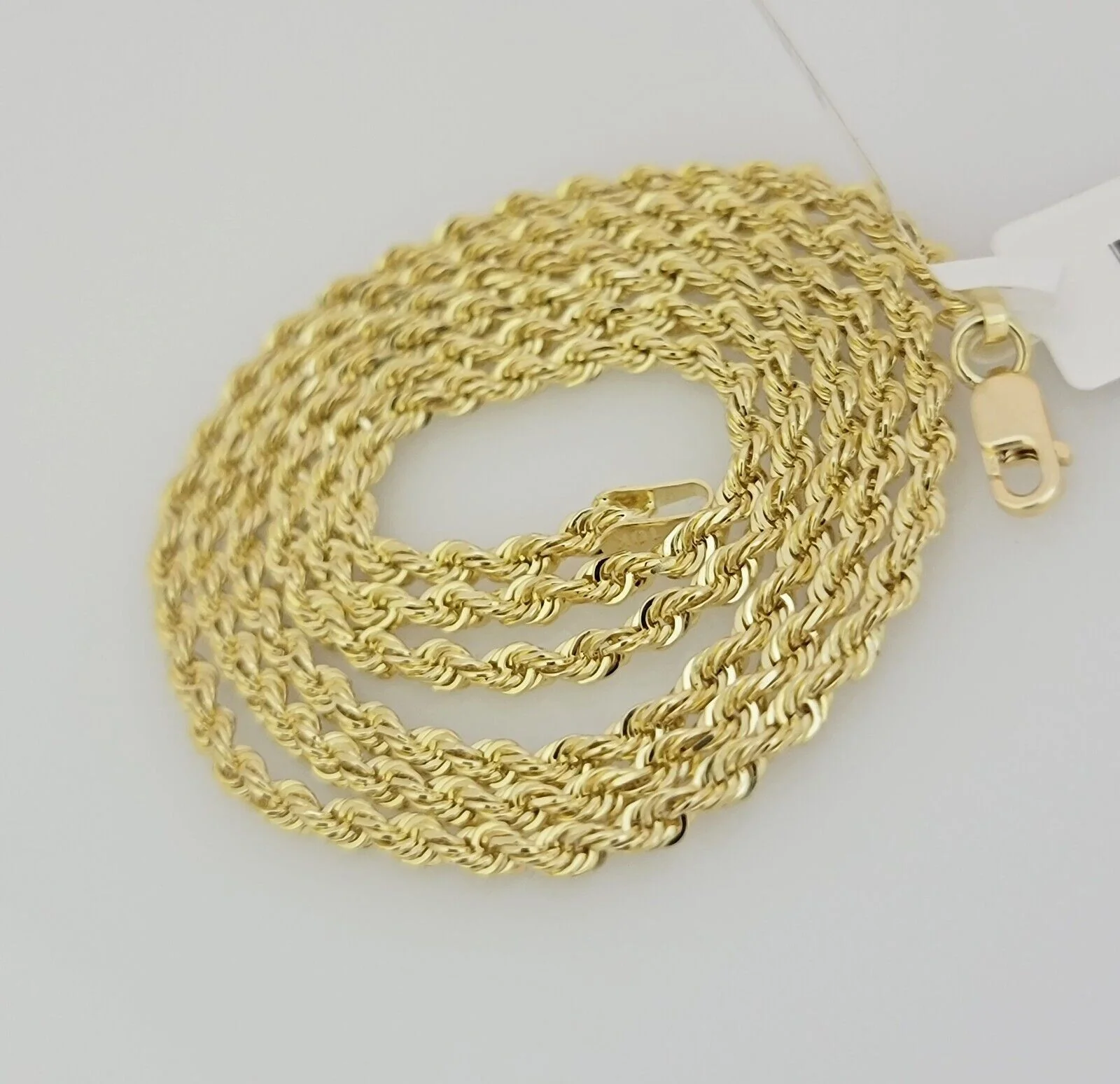 Real 10k Gold Chain Necklace Rope 24 Inch 2.5mm Diamond Cut Solid 10kt Men Women - Image 6