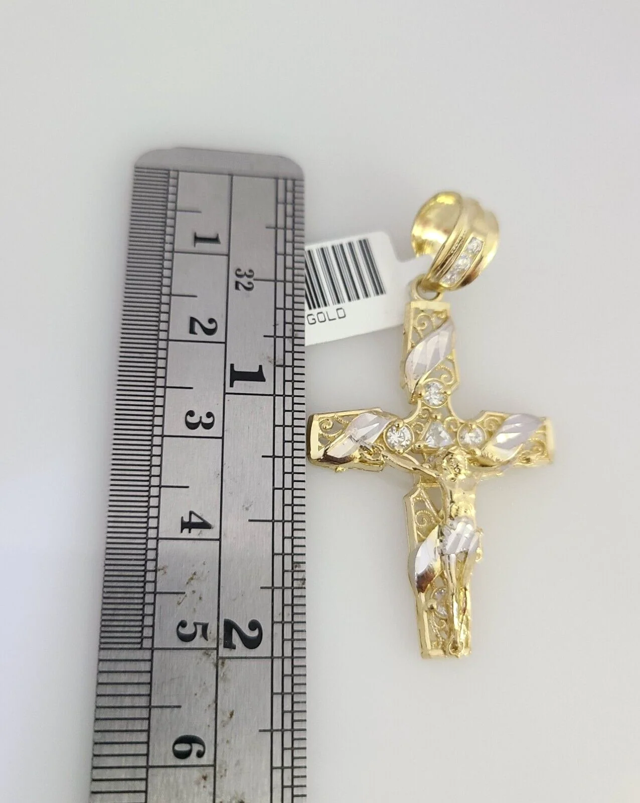 Real 10k Gold Chain Pendant SET Jesus Cross Charm Miami Cuban Link Necklace 2mm - Image 7