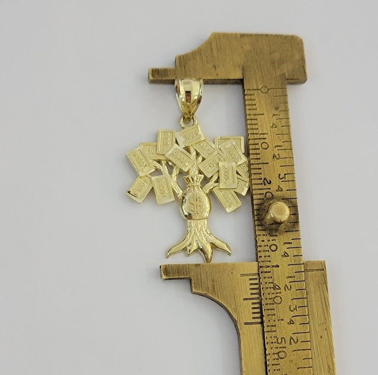 REAL 10k Gold Chain Pendant Set Miami Cuban chain 3mm& Money Tree Charm, 18"-28" - Image 5