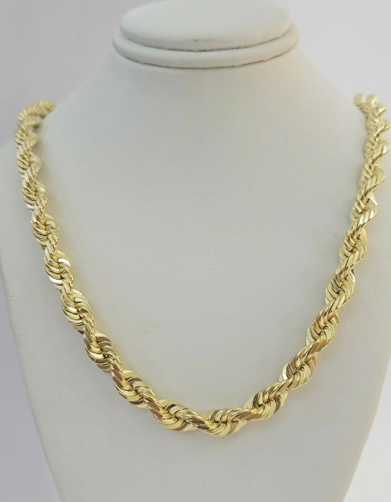 REAL 10k Gold Chain Rope Necklace SOLID 7mm Mens 10kt Yellow 22- 30" Inch STRONG - Image 2
