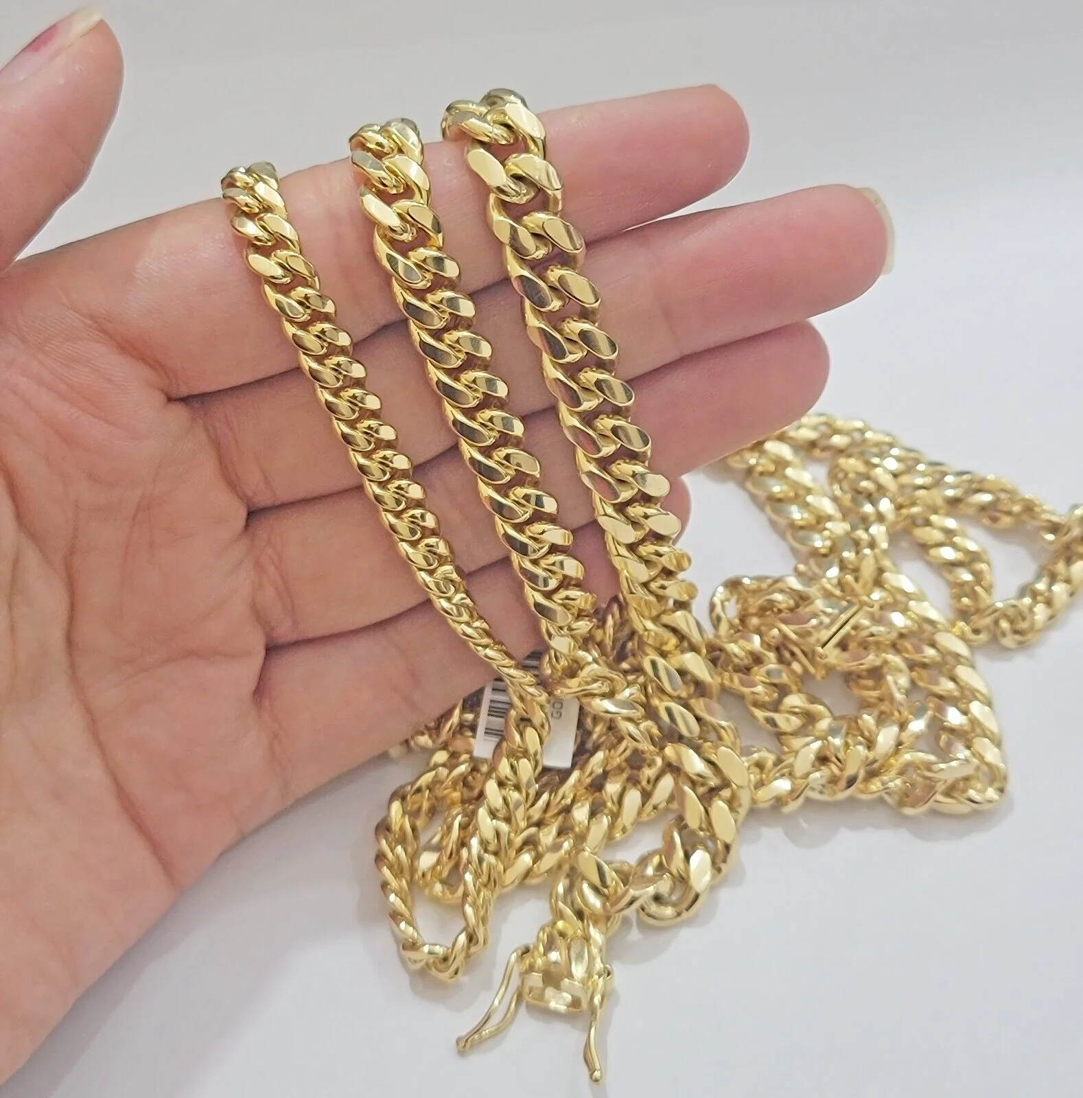 Real 10k Gold Chain Solid Miami Cuban Link Necklace 6mm 7mm 8mm 20"-28" Men's - Image 2
