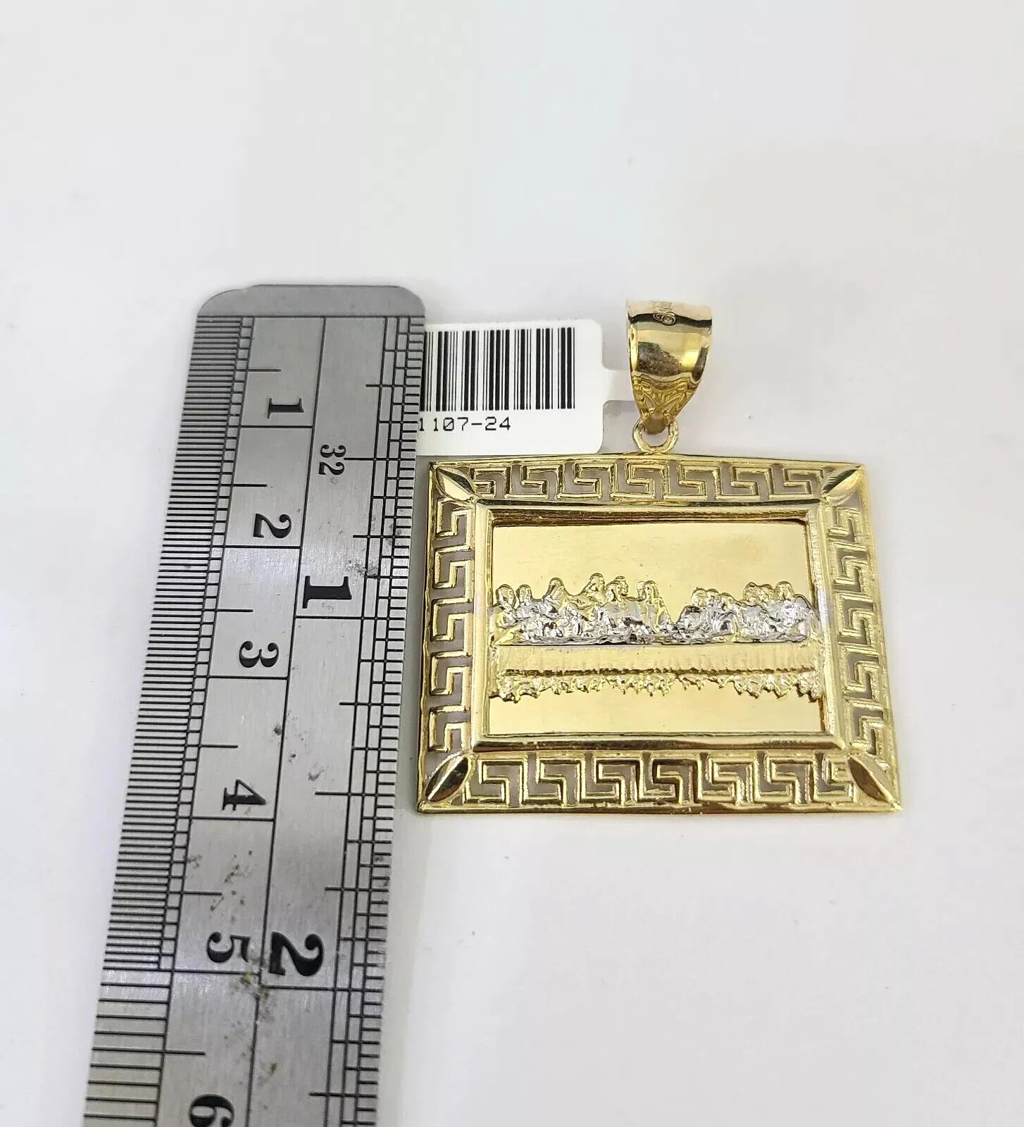 Real 10k Gold Chain Solid Rope Necklace Pendant SET Last supper Charm 4mm 20-28" - Image 5