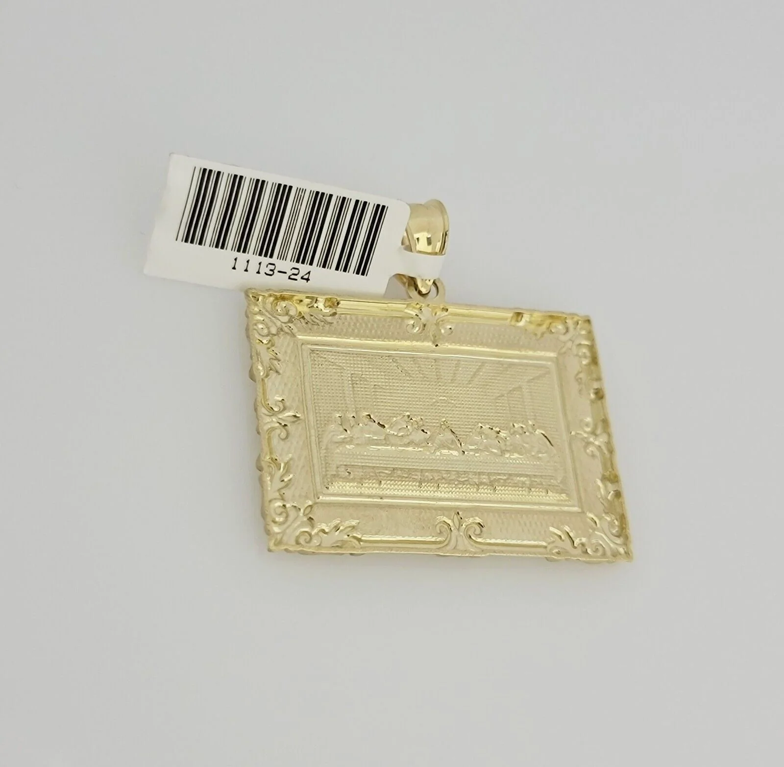 Real 10k Gold Chain Solid Rope Necklace Pendant SET Last supper Charm 4mm 24" - Image 6