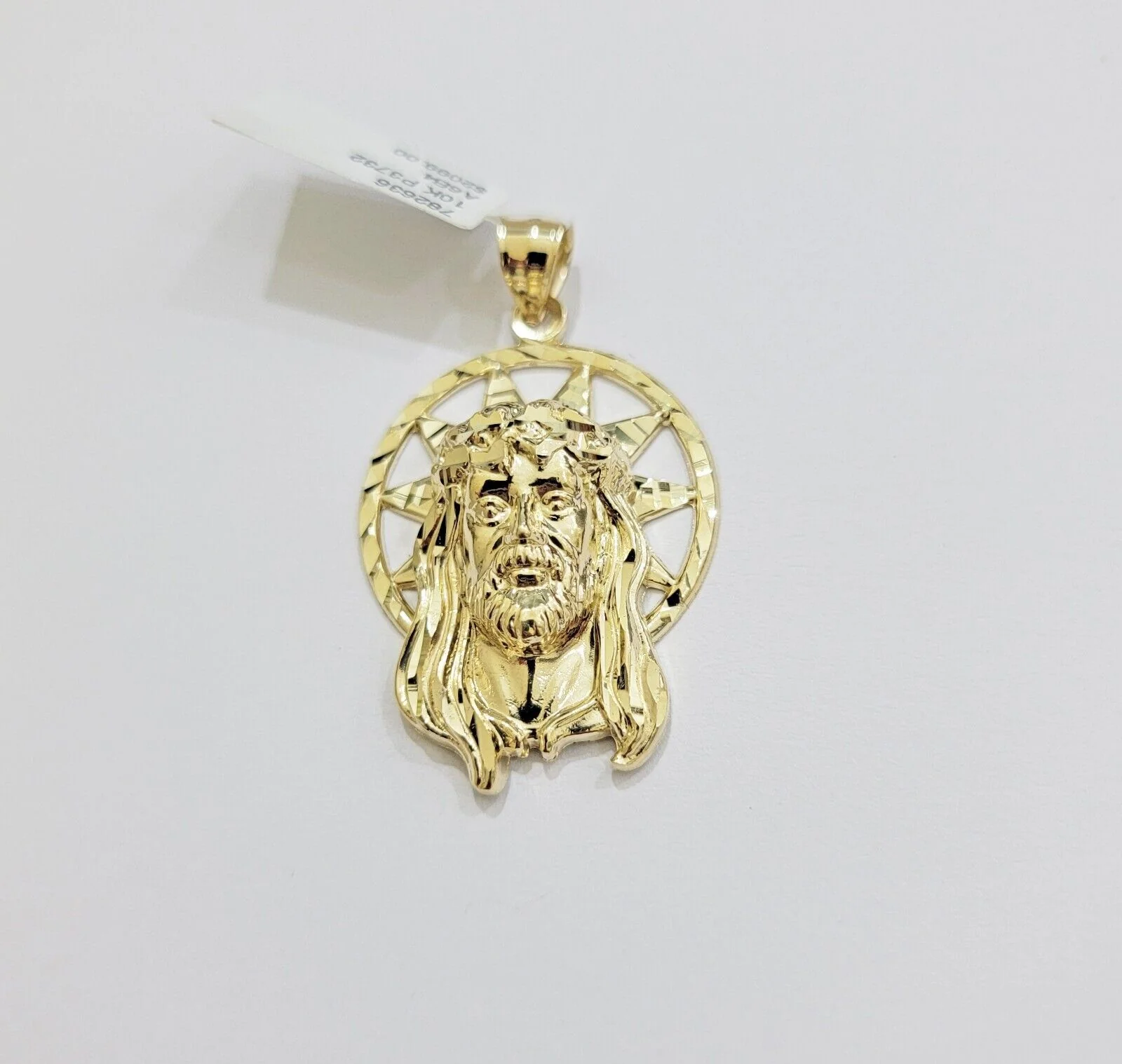 Real 10k Gold Charm Pendant Jesus Head 10kt Yellow Gold Genuine for Men's - Image 10