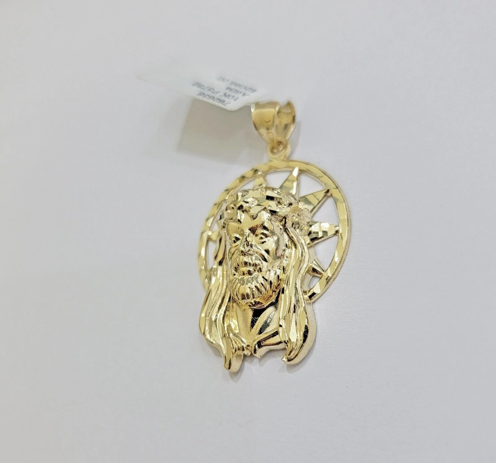 Real 10k Gold Charm Pendant Jesus Head 10kt Yellow Gold Genuine for Men's - Image 2