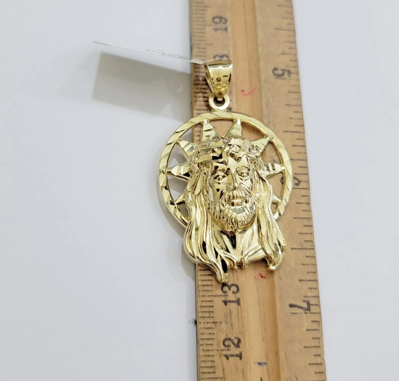 Real 10k Gold Charm Pendant Jesus Head 10kt Yellow Gold Genuine for Men's - Image 3