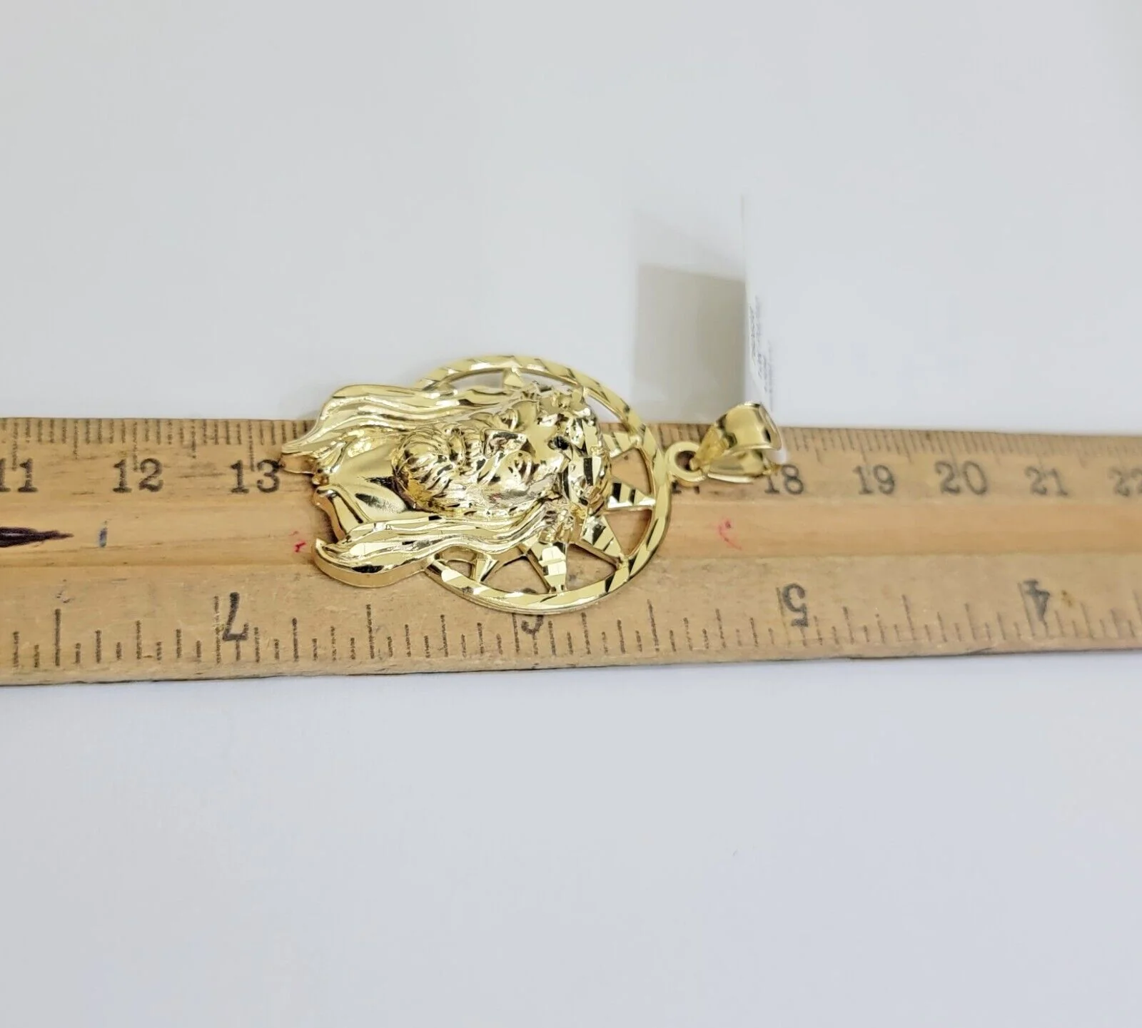 Real 10k Gold Charm Pendant Jesus Head 10kt Yellow Gold Genuine for Men's - Image 5
