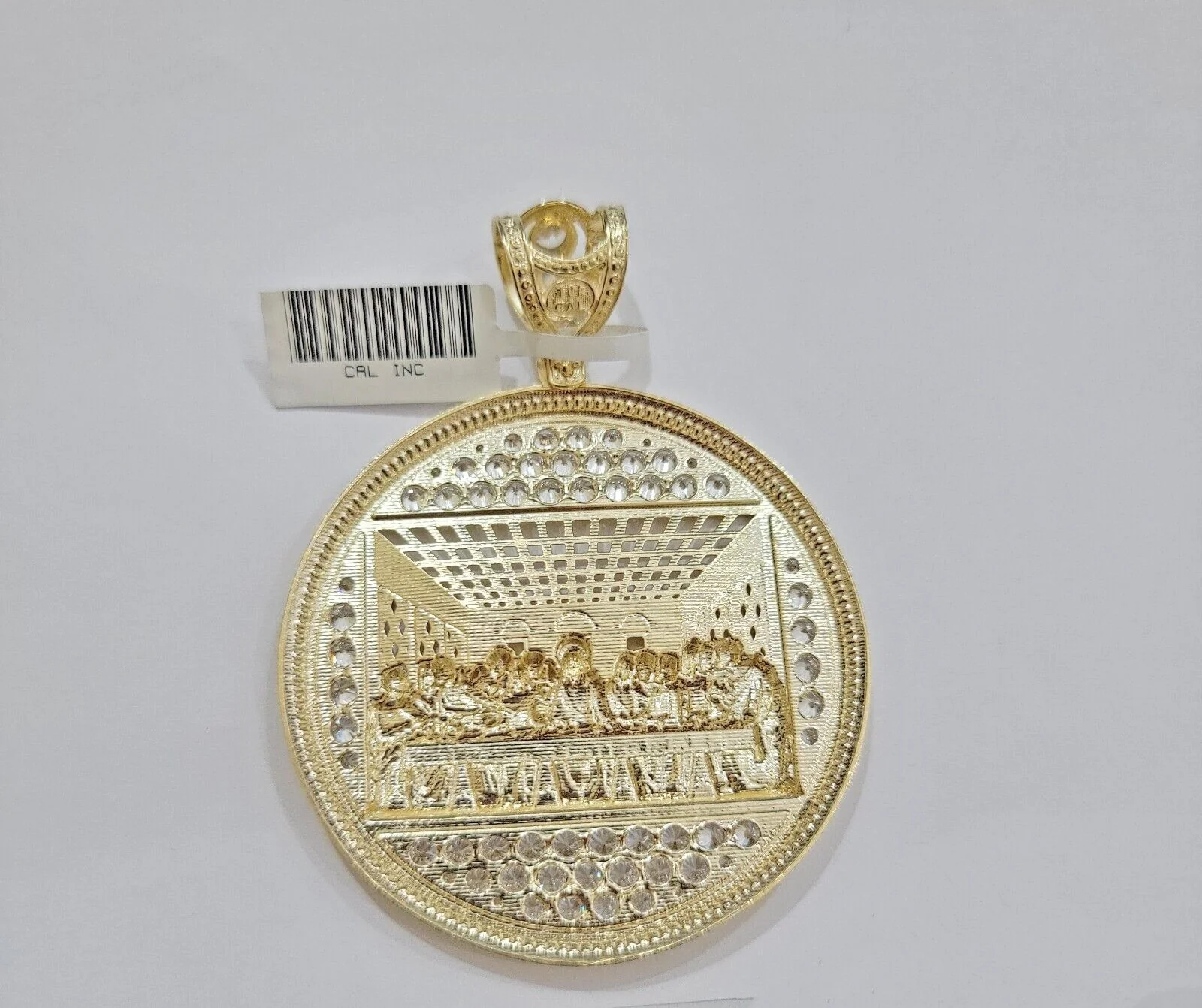 Real 10k Gold Charm Pendant Last Supper Circle  Charm 10kt Yellow Gold - Image 7