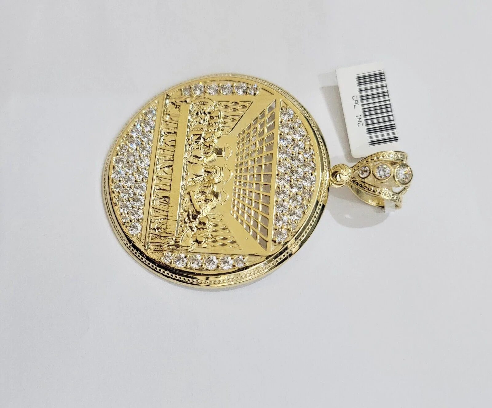 Real 10k Gold Charm Pendant Last Supper Circle  Charm 10kt Yellow Gold - Image 4