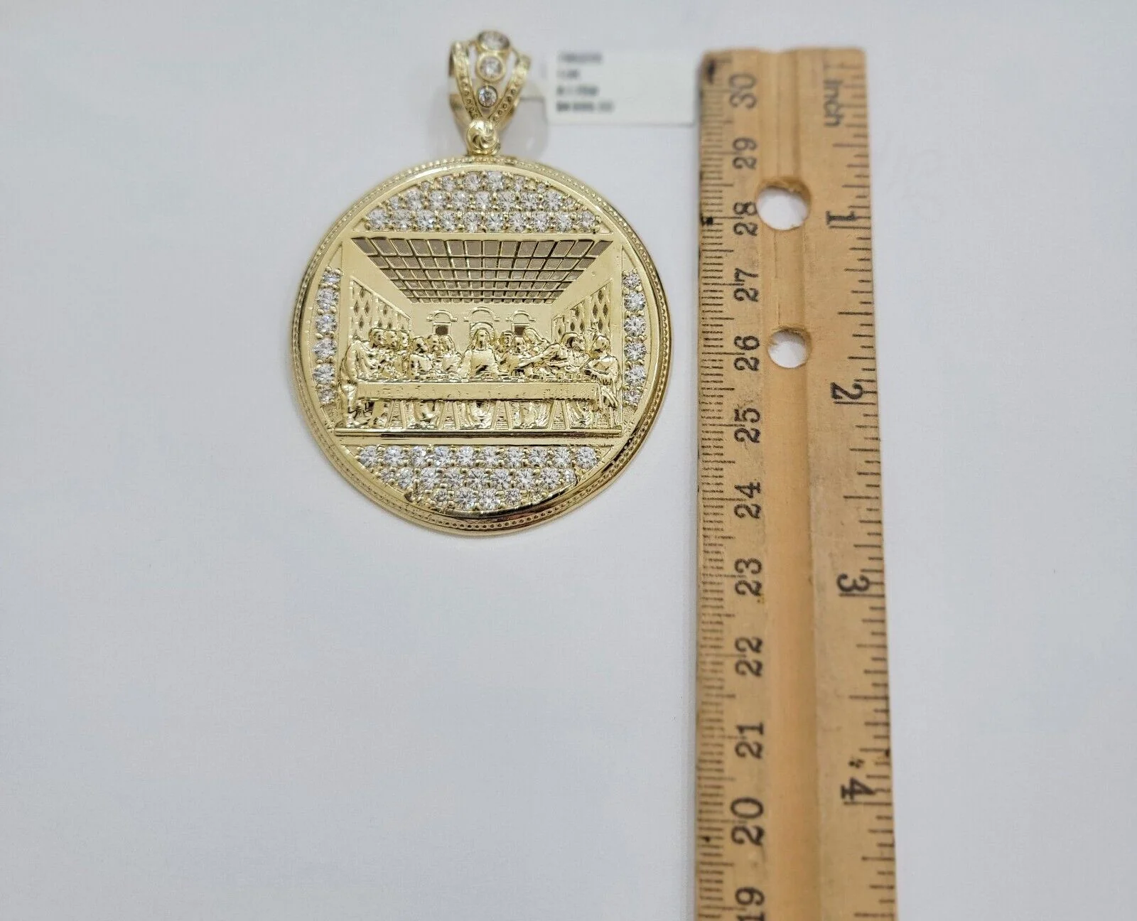 Real 10k Gold Charm Pendant Last Supper Circle  Charm 10kt Yellow Gold - Image 5