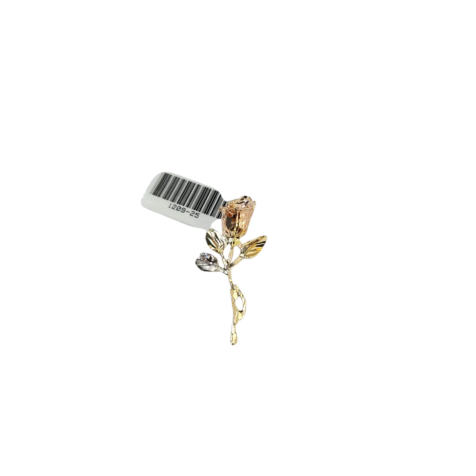 Real 10k Gold Charm Pendant Rose Flower Tri Gold 10KT - Image 2