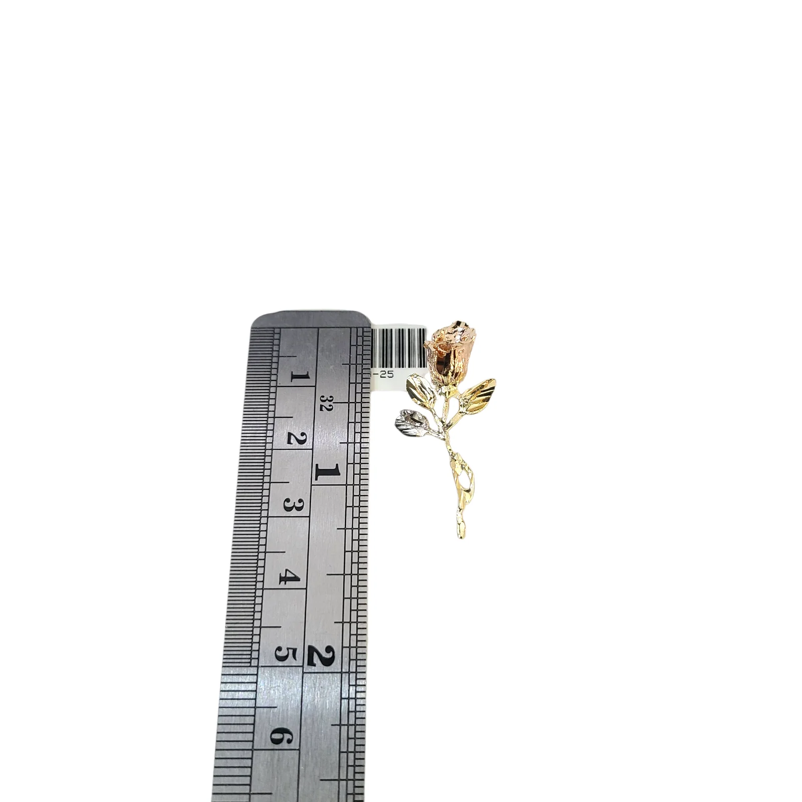 Real 10k Gold Charm Pendant Rose Flower Tri Gold 10KT - Image 3