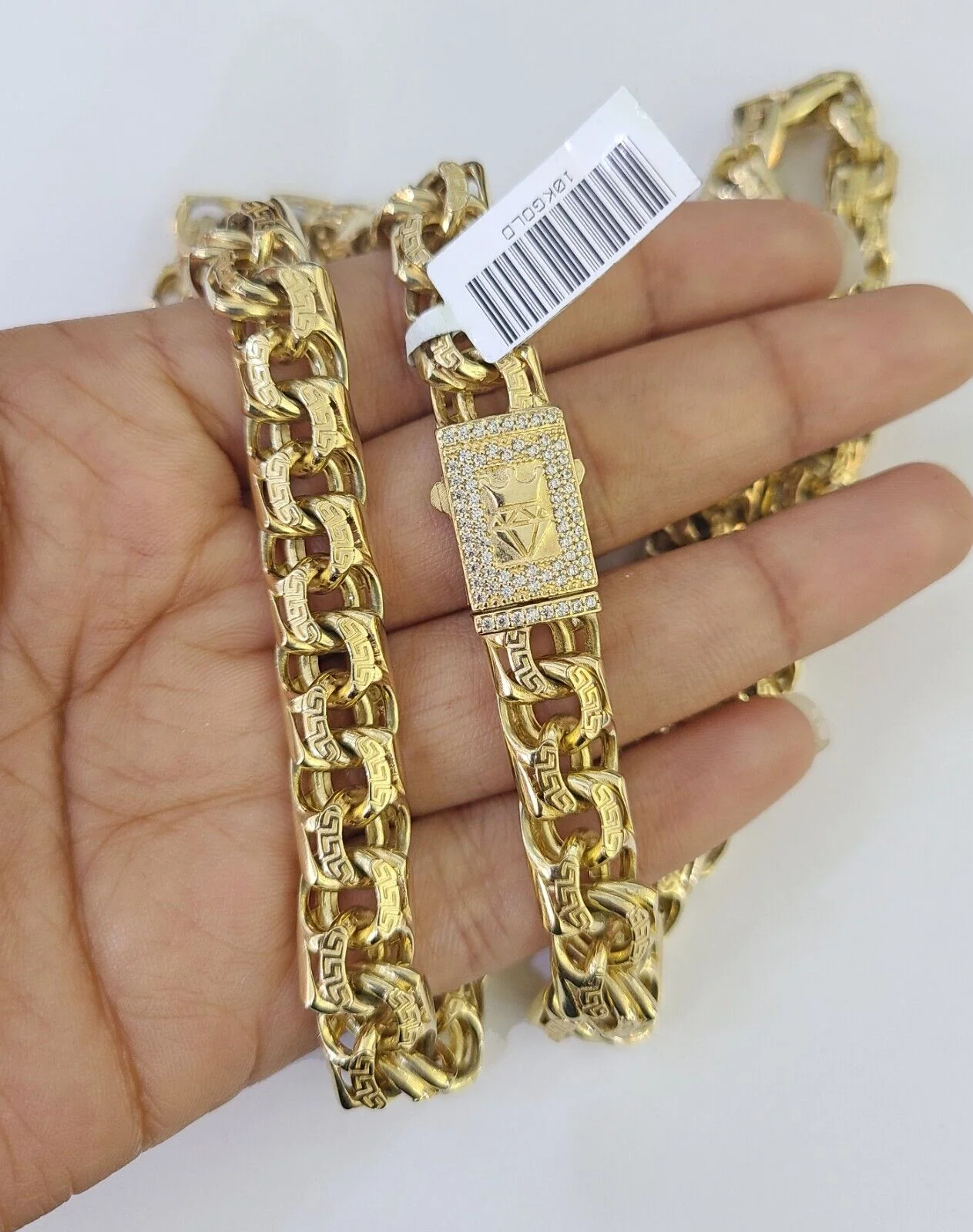Real 10k Gold Chino ID Chain 9mm 24Inch Yellow Necklace Real gold - Image 4