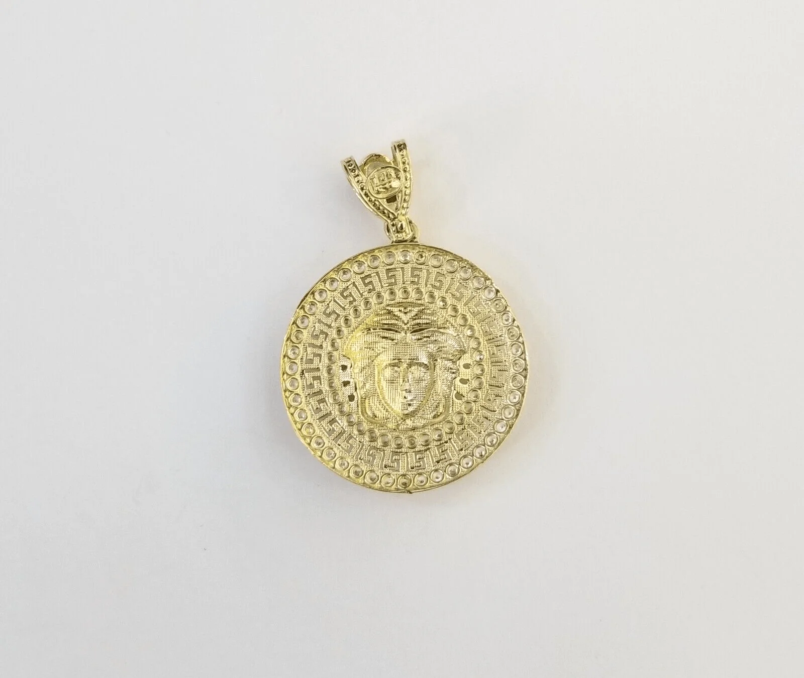 Real 10k Gold Circular Charm 10kt Yellow Gold Pendant Men Women - Image 7