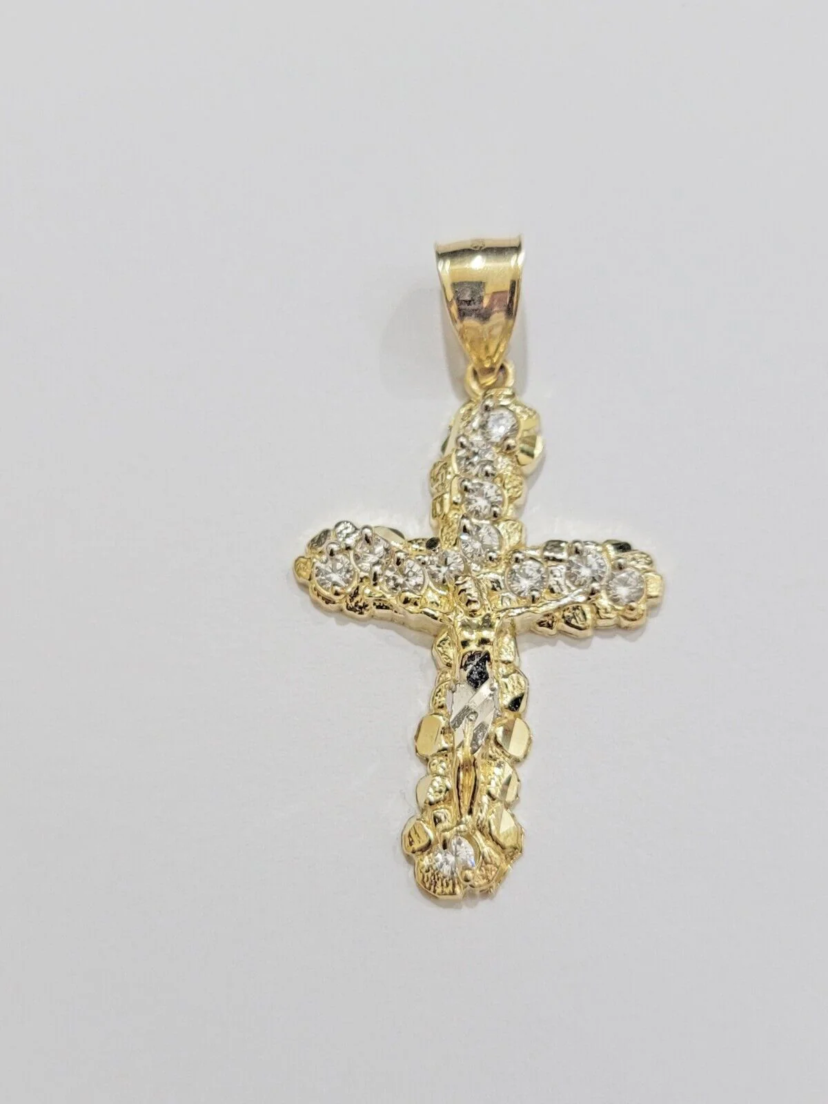 Real 10k Gold Cross Charm pendant & Franco Chain Necklace 2.5mm 18" Men Women - Image 10