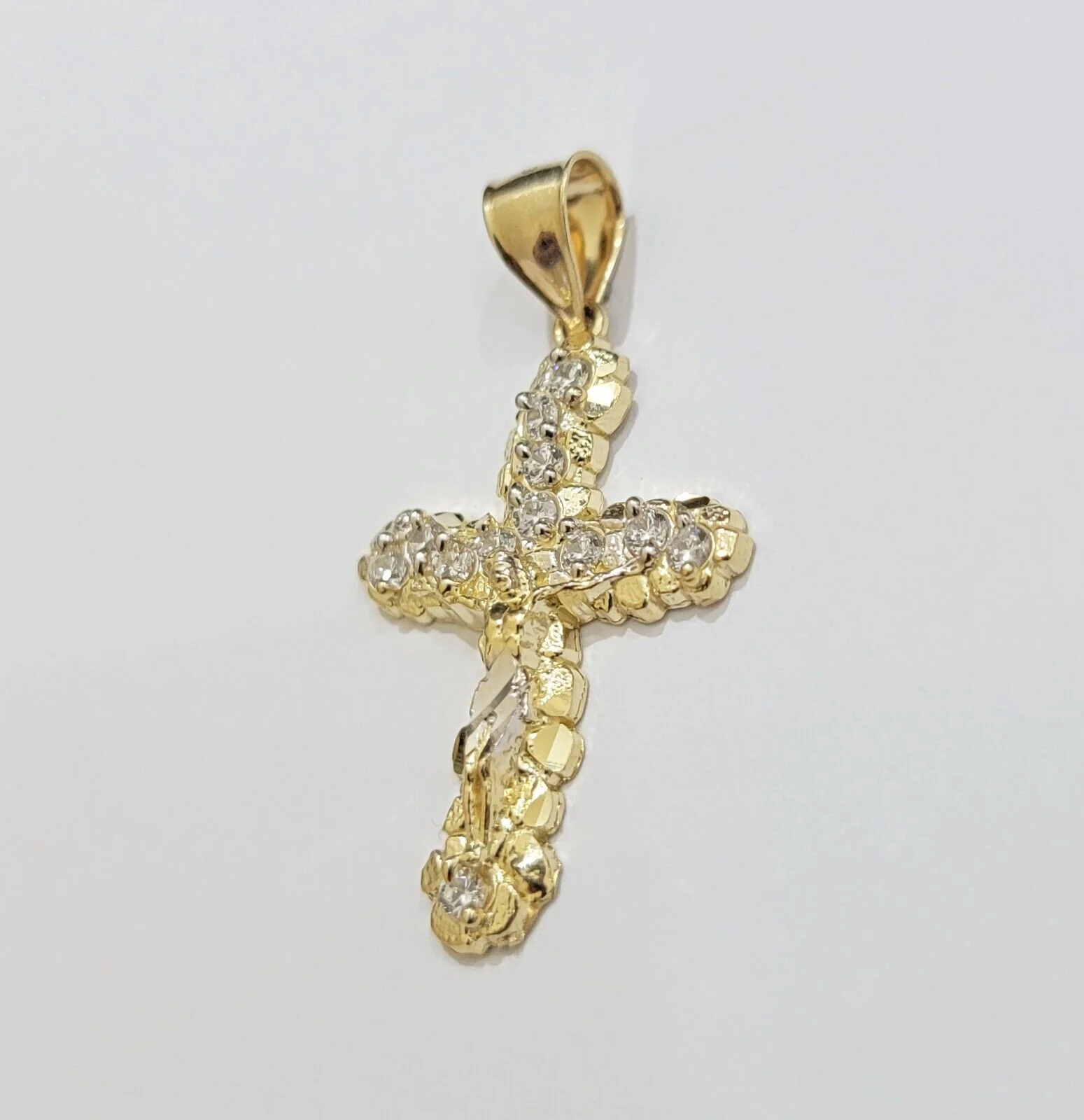 Real 10k Gold Cross Charm pendant & Franco Chain Necklace 2.5mm 20" Men Women - Image 9