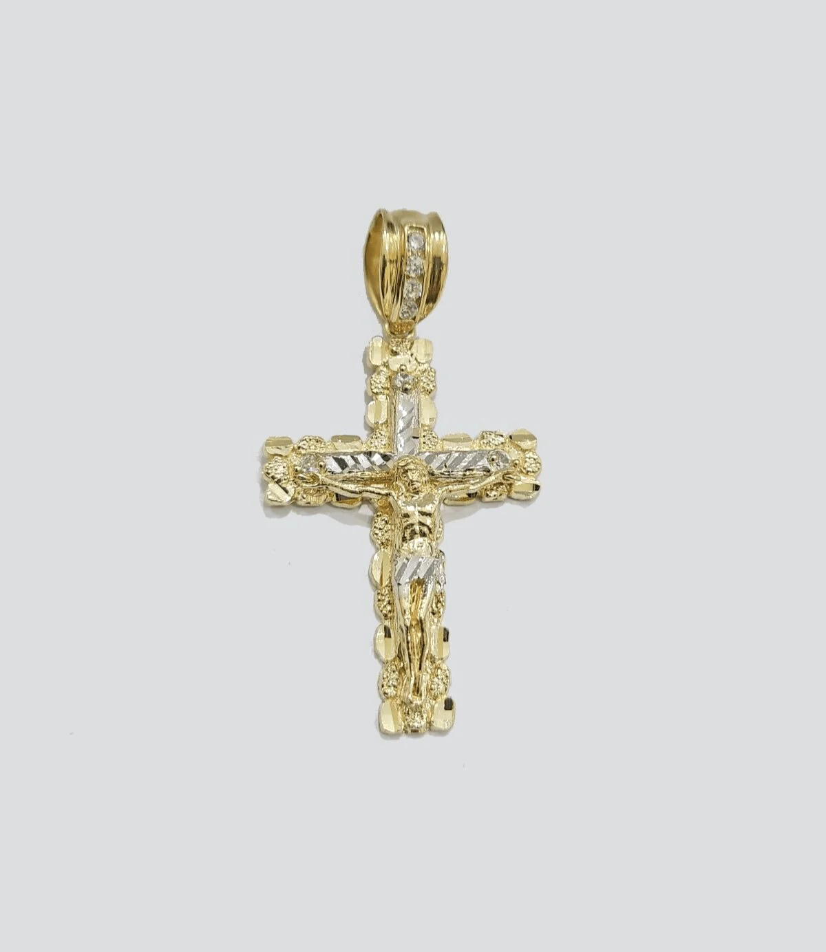 Real 10k Gold Cross Pendant Necklace 24 Inch SET Chain 5mm Miami Cuban Link 10KT - Image 12