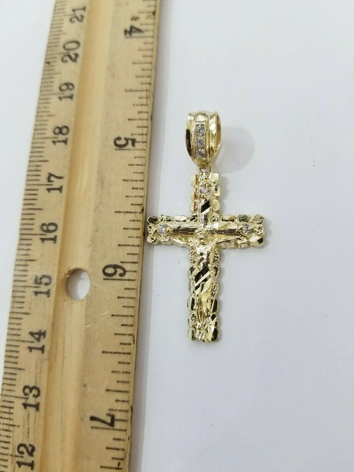 Real 10k Gold Cross & Solid Rope Chain 4mm Necklace Charm & Pendant Set 16"-28" - Image 6