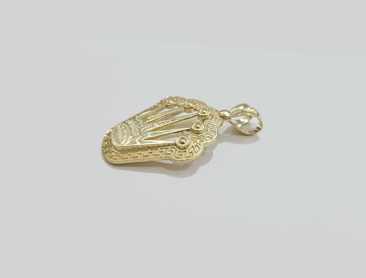Real 10k Gold Crown Charm Pendant 10kt Yellow Gold 2 Inches For Chain & Necklace - Image 6