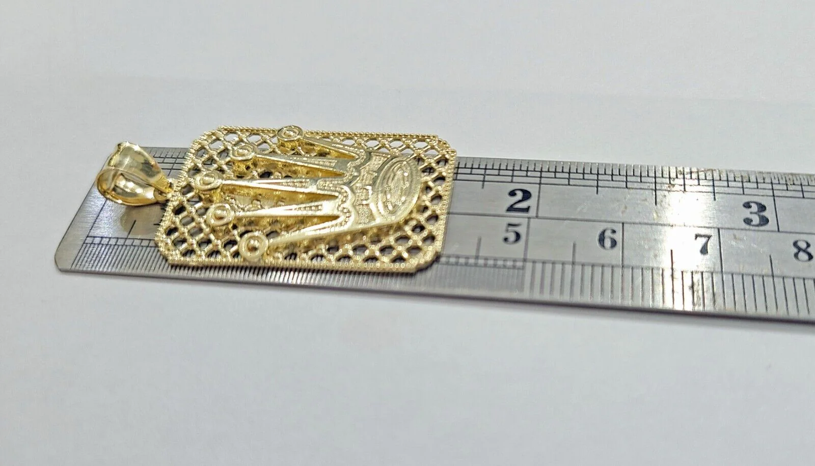 Real 10k Gold Crown Charm Pendant 10kt Yellow Gold Men - Image 3