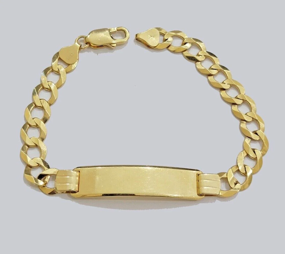 Real 10k Gold Cuban Curb Link ID Bracelet 5mm-10mm 8-8.5" Inches 10kt Name Plate - Image 10