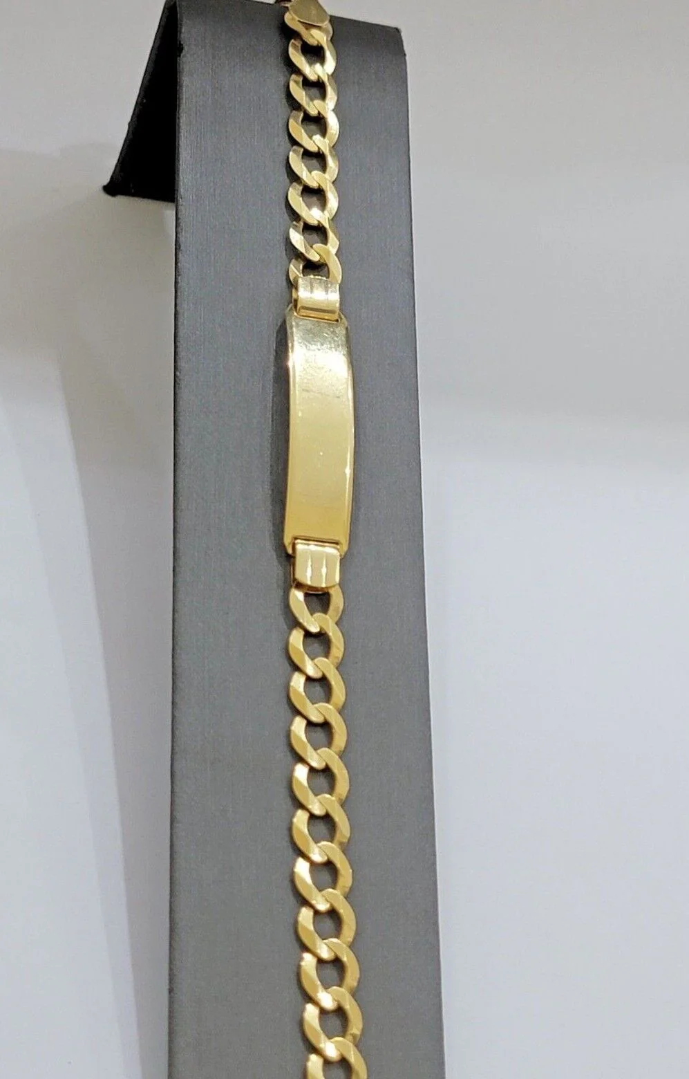 Real 10k Gold Cuban Curb Link ID Bracelet 5mm-10mm 8-8.5" Inches 10kt Name Plate - Image 3