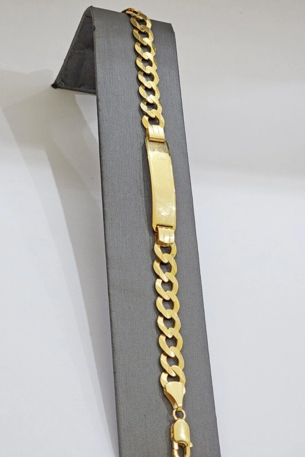 Real 10k Gold Cuban Curb Link ID Bracelet 5mm-10mm 8-8.5" Inches 10kt Name Plate - Image 4