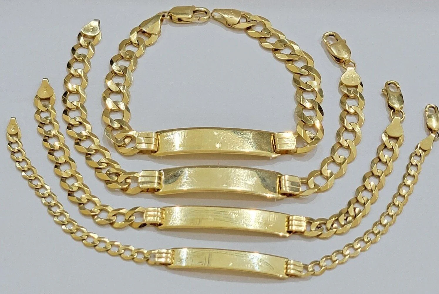 Real 10k Gold Cuban Curb Link ID Bracelet 5mm-10mm 8-8.5" Inches 10kt Name Plate - Image 8