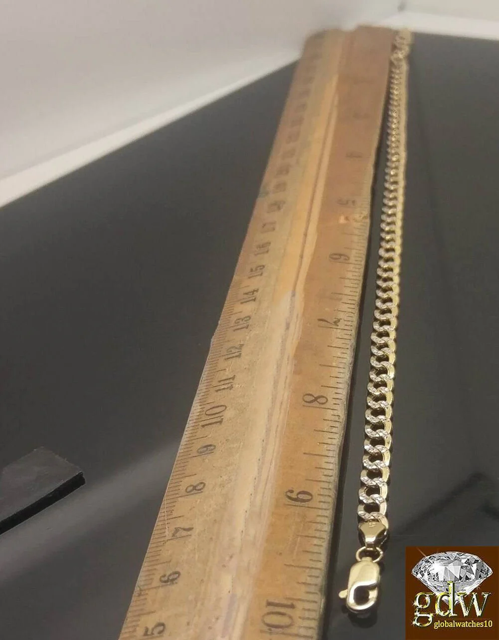 REAL 10k Gold Cuban Link Bracelet Diamond Cuts 9Inch Men Women - Image 3