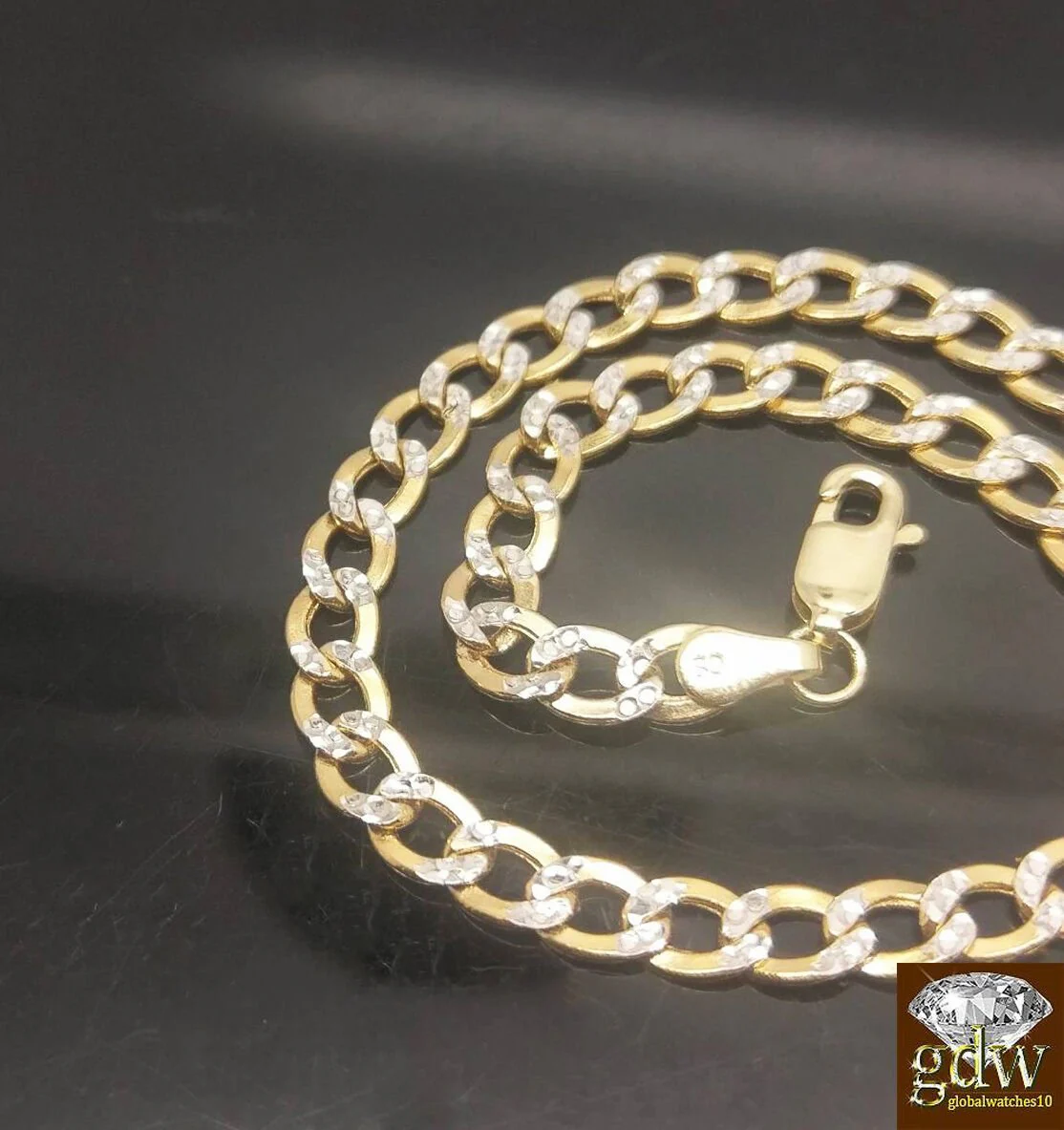 REAL 10k Gold Cuban Link Bracelet Diamond Cuts 9Inch Men Women - Image 4