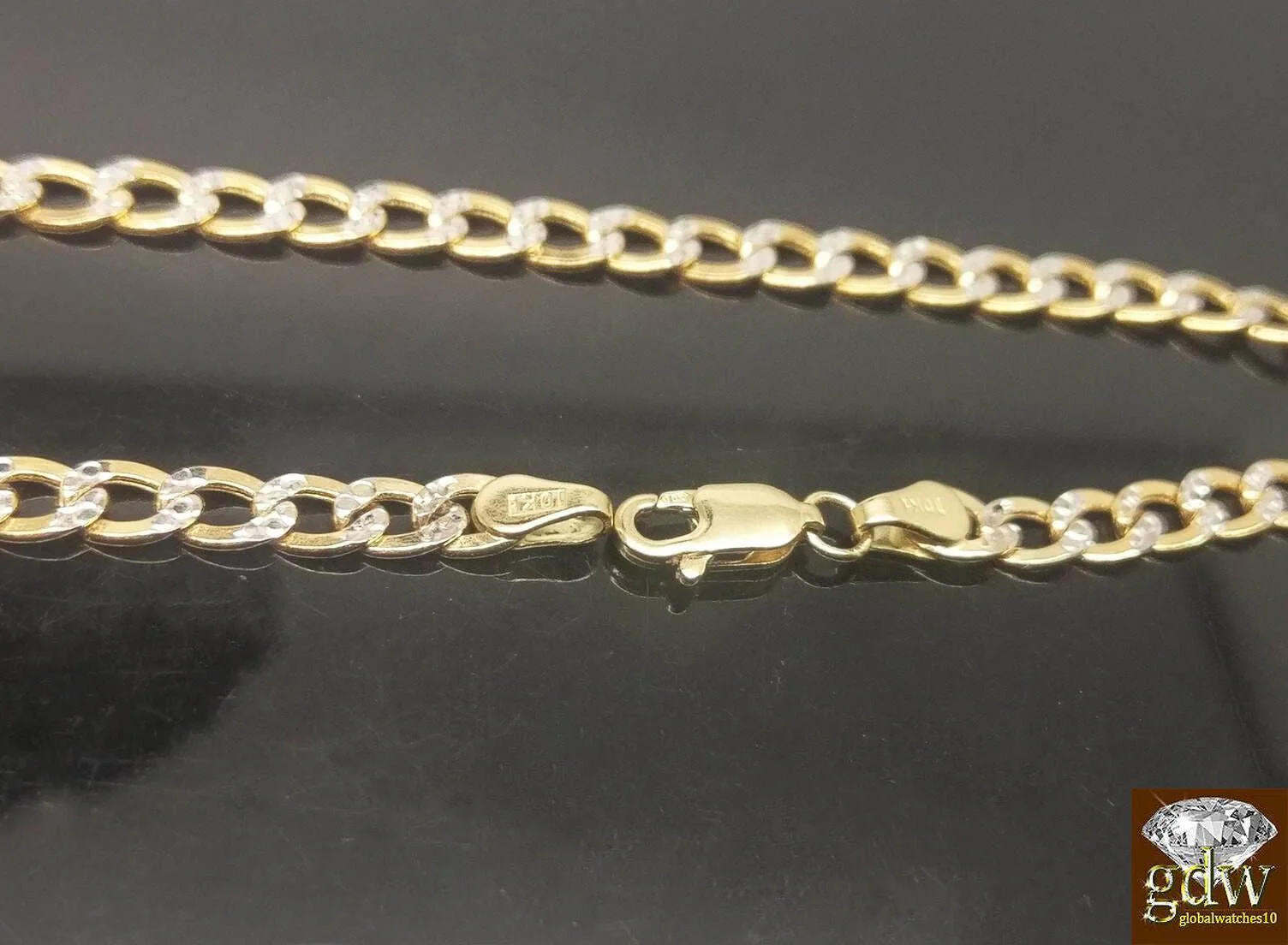 REAL 10k Gold Cuban Link Bracelet Diamond Cuts 9Inch Men Women - Image 5