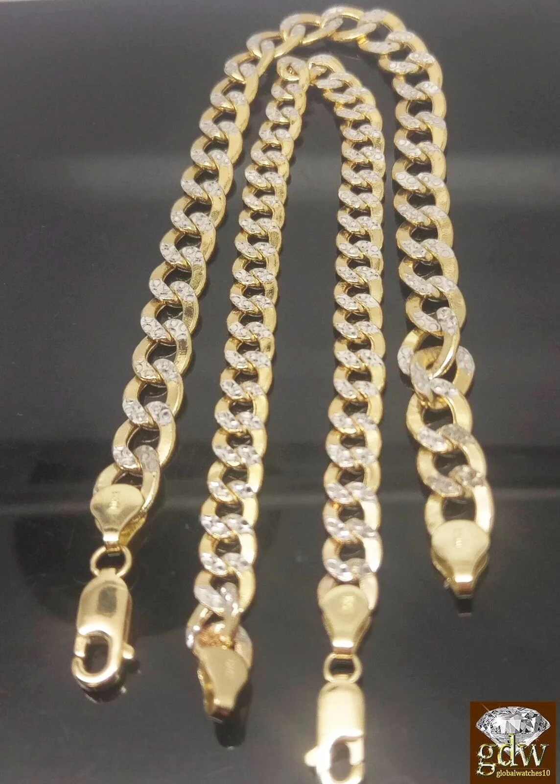 REAL 10k Gold Cuban Link Bracelet Diamond Cuts 9Inch Men Women - Image 7