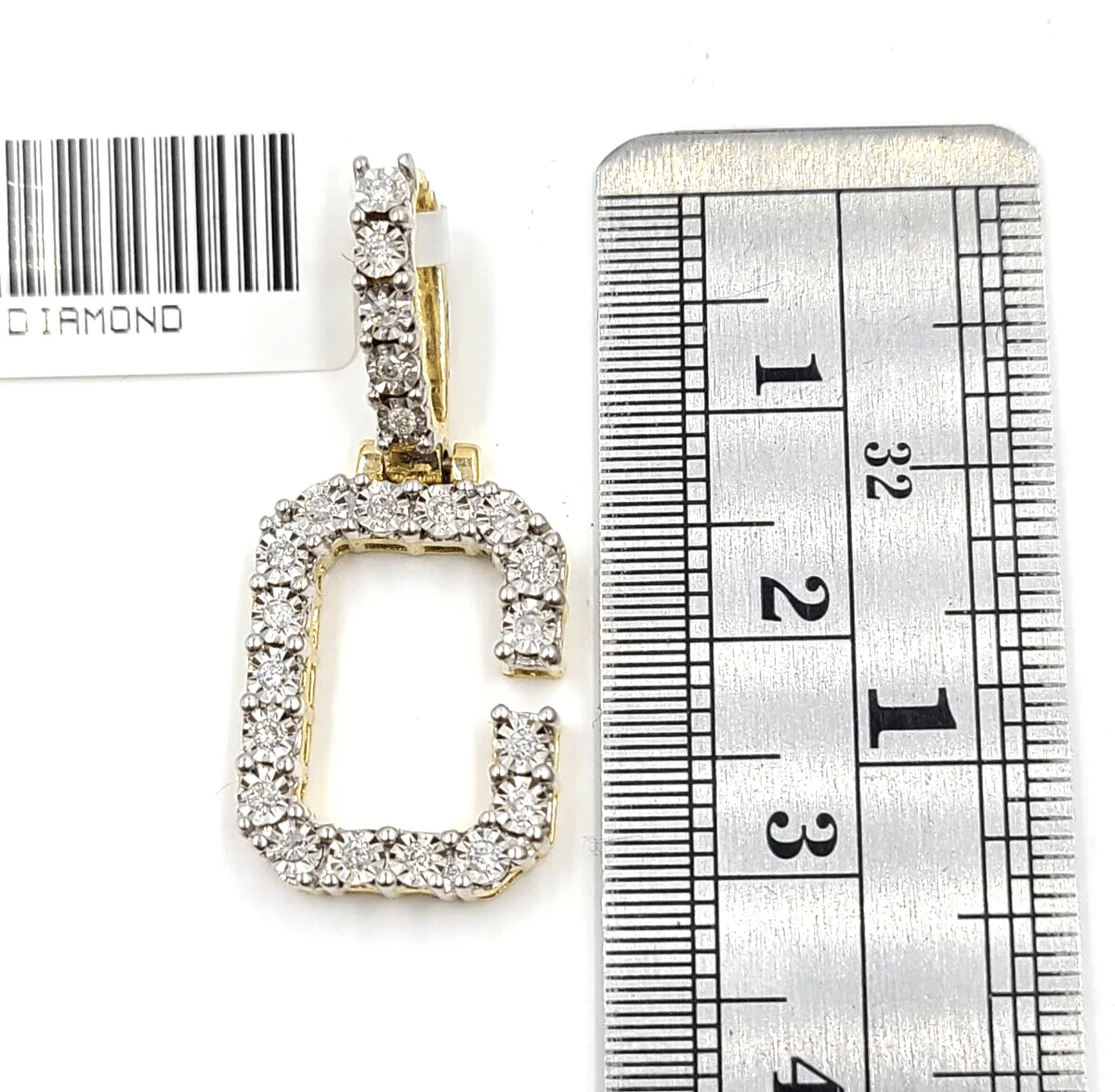 Real 10k Gold & Diamond Letter "C" Initial Alphabet Charm/Pendant 1.25". - Image 4